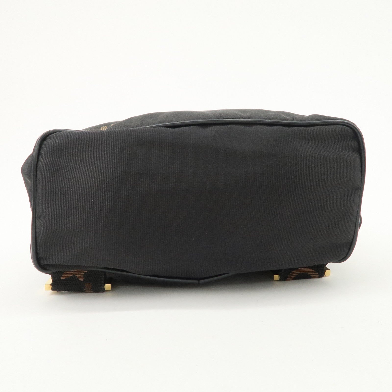 FENDI Nylon Leather Back Pack Black Gold Hardware 263390