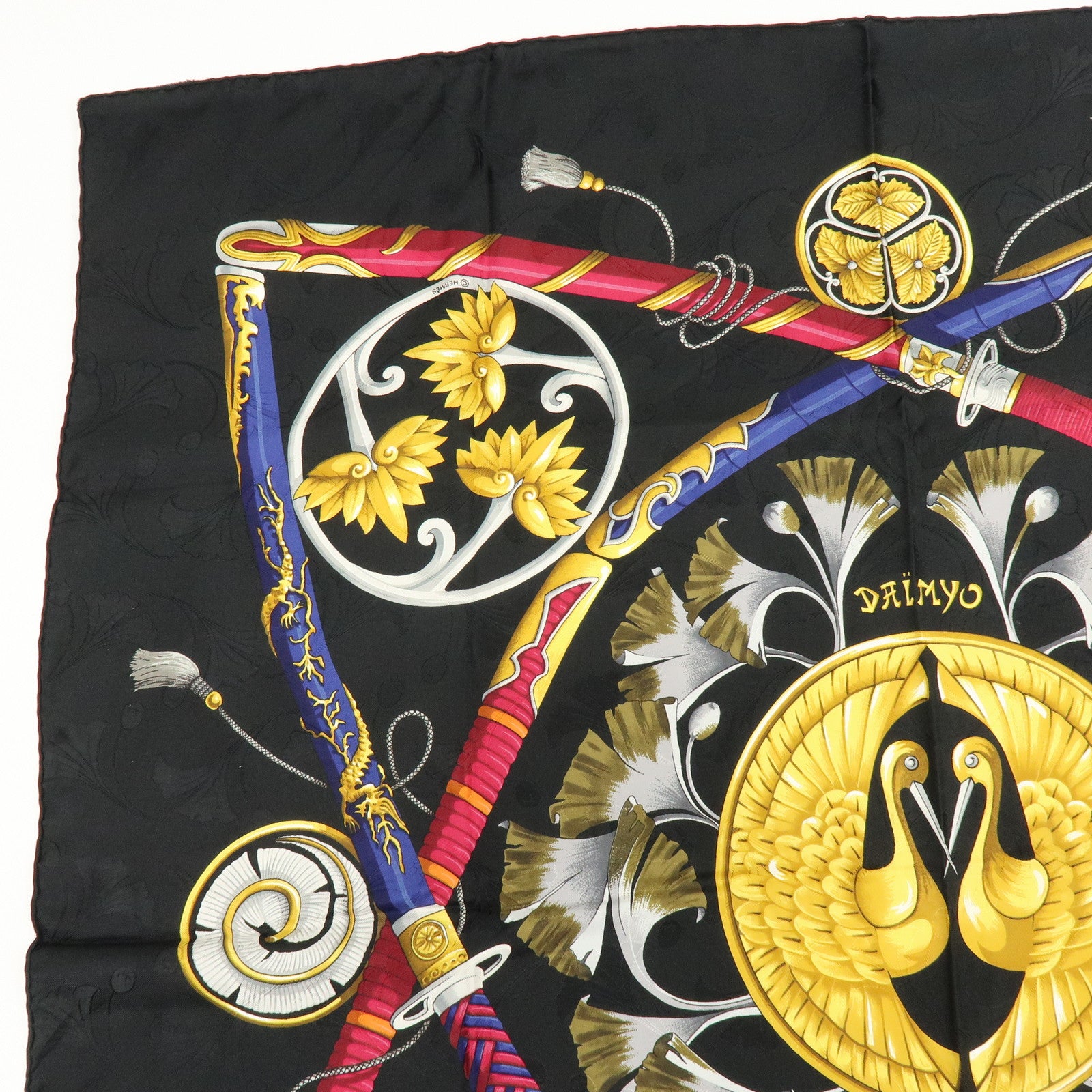 HERMES Carre 90 Silk 100% Scarf DAIMYO PRINCES DU SOLEIL LEVANT