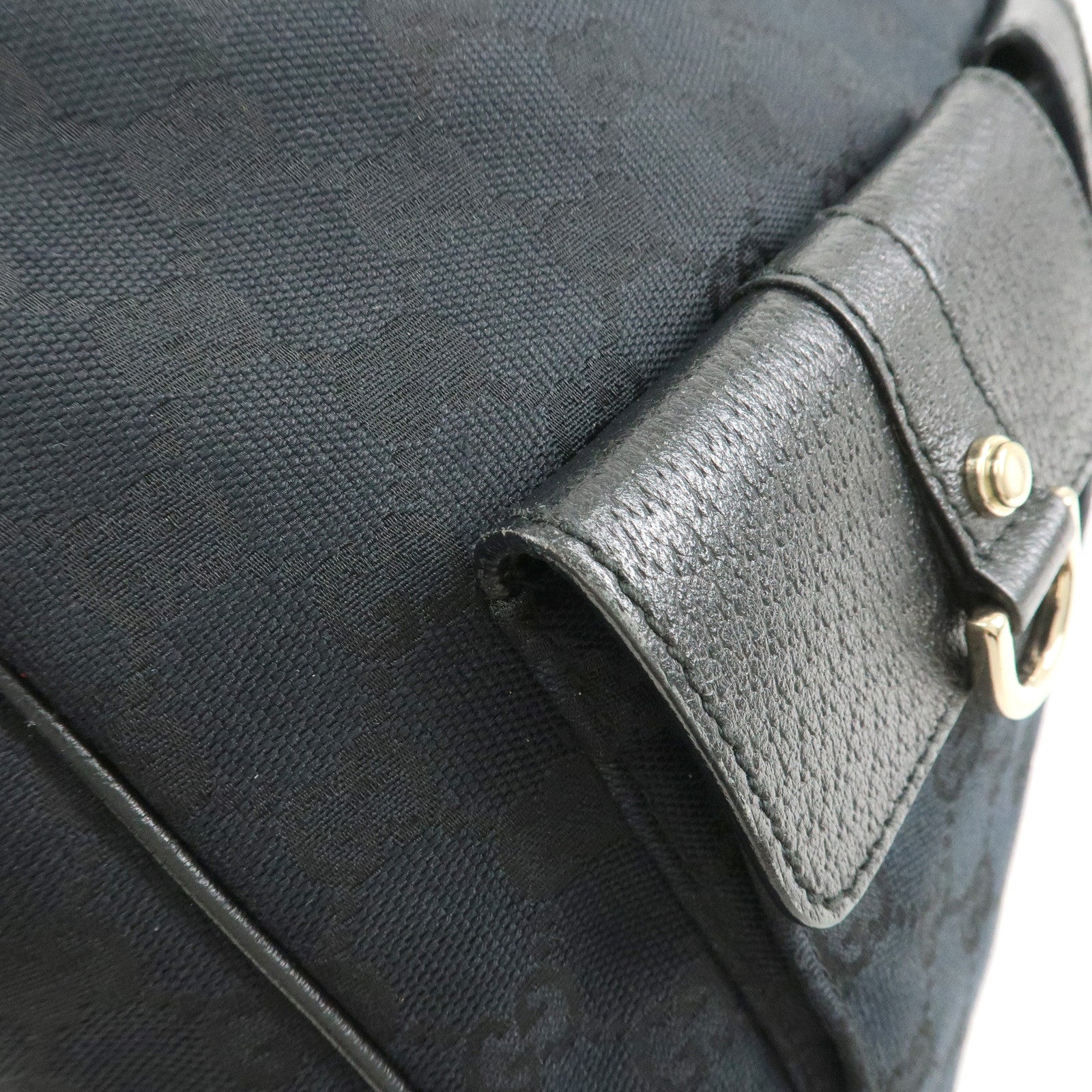 GUCCI Abbey GG Monogram Front Pocket Shoulder Bag Black 153025