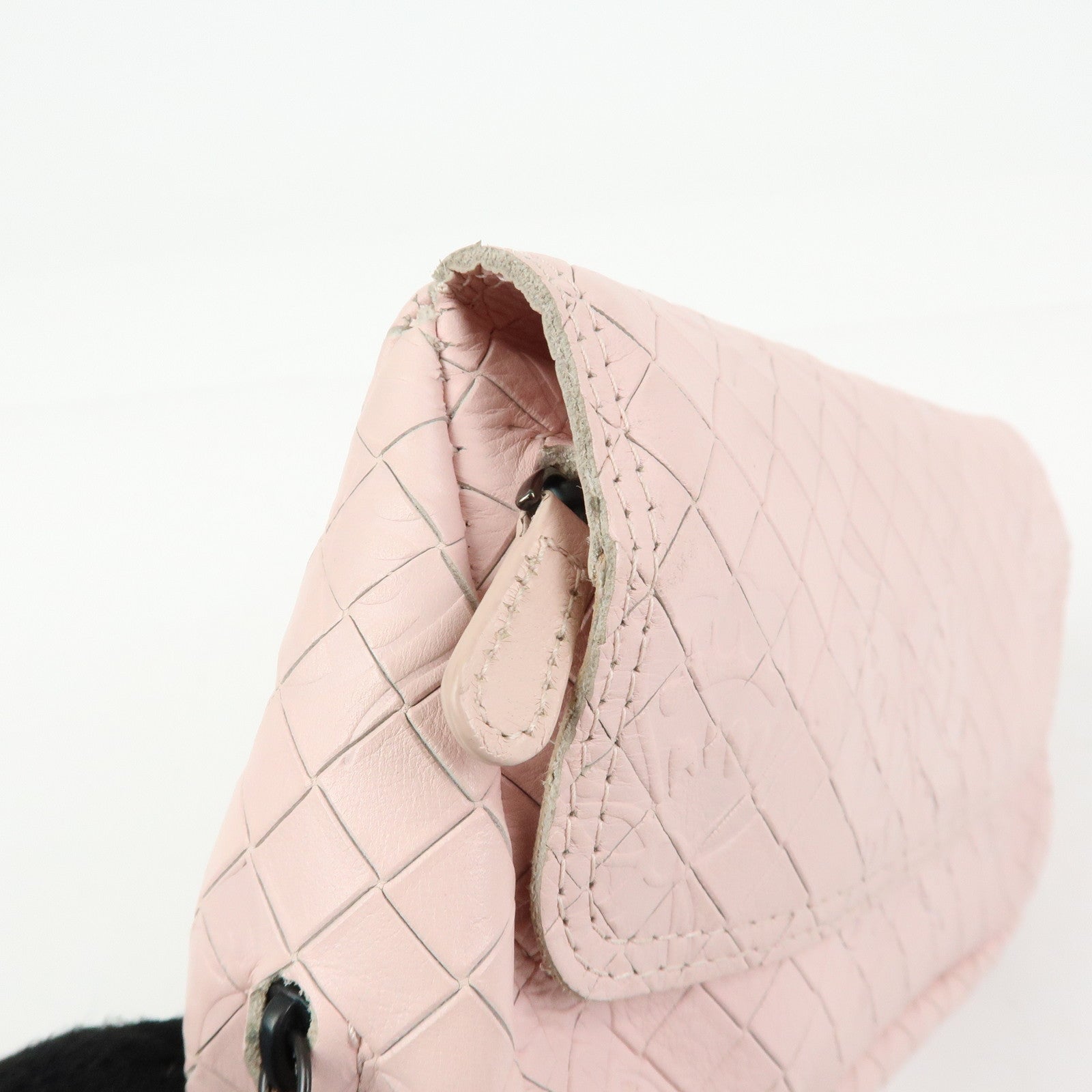 BOTTEGA VENETA Intreccio Mirage Chain Shoulder Bag Light Pink