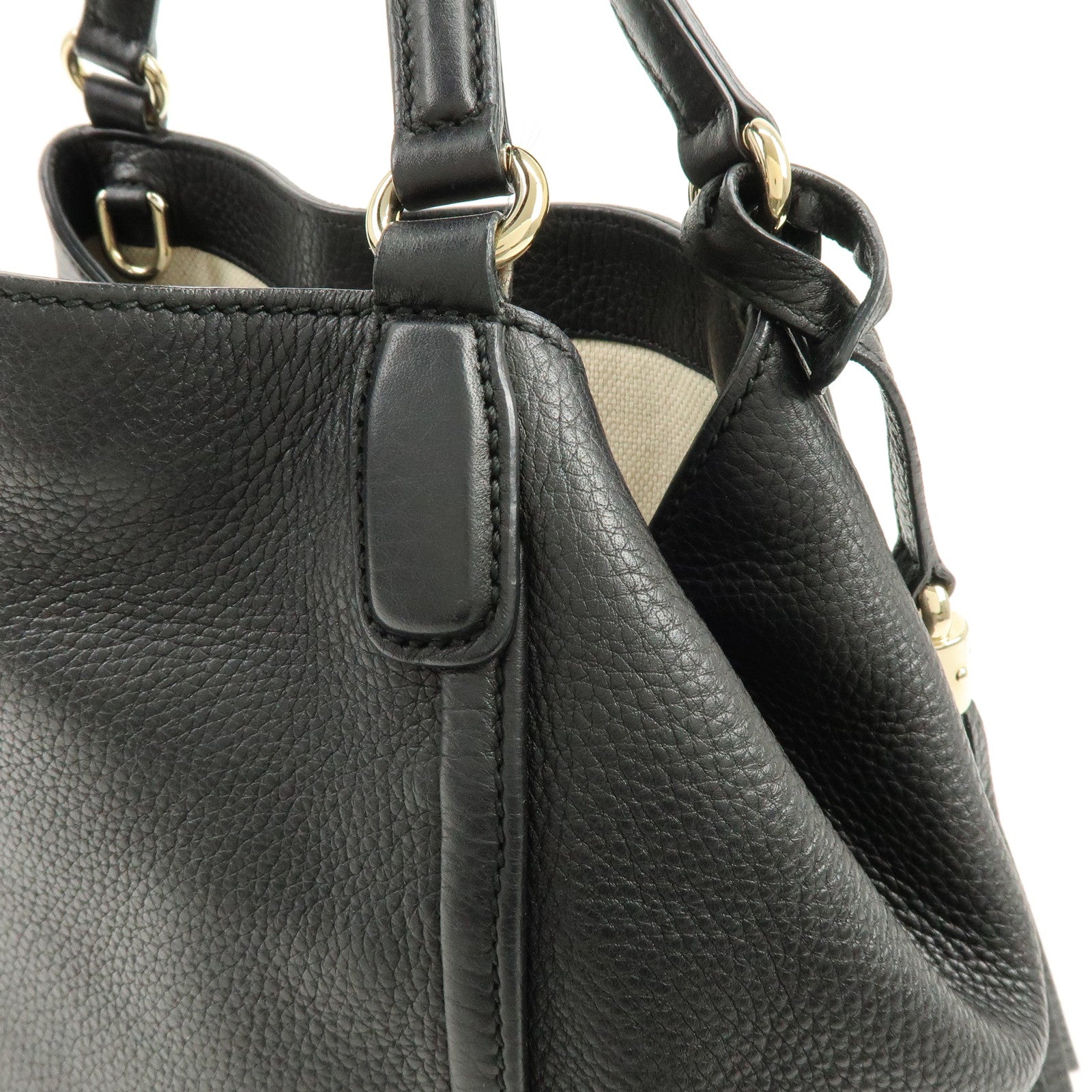 GUCCI SOHO Interlocking G 2Way Bag Hand Bag Black 336751