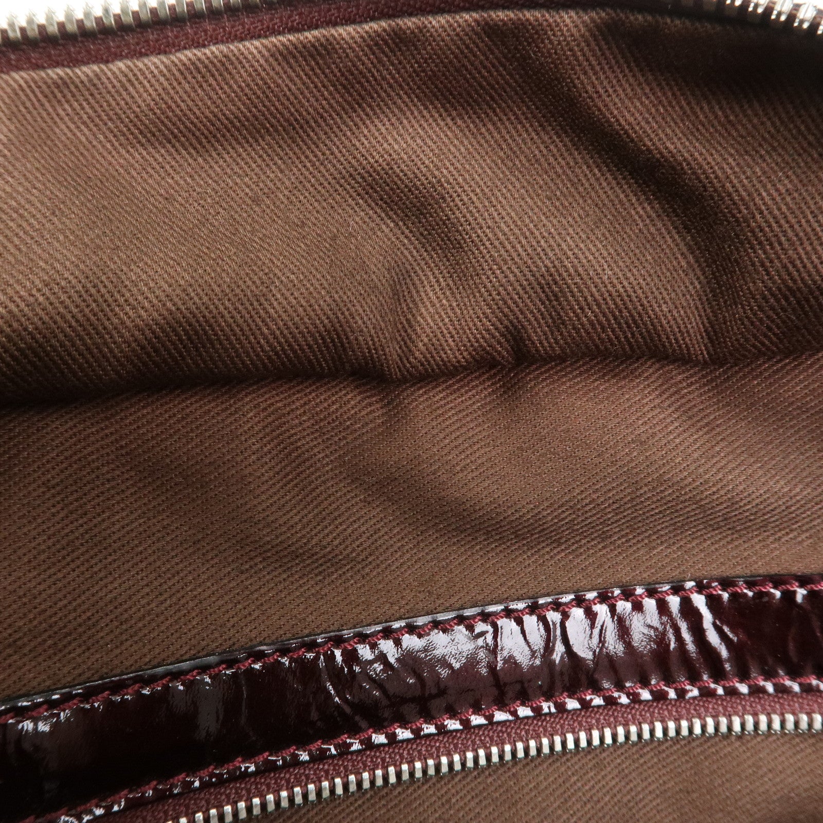 LOEWE Amazona Patent Leather Hand Bag Burgundy