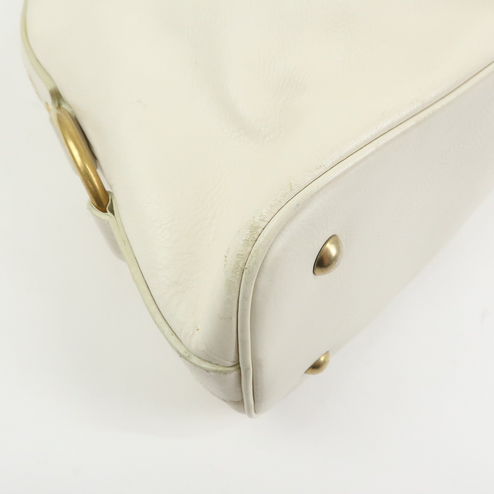 SAINT LAURENT PARIS Muse Y Line Leather Hand Bag Ivory 156465