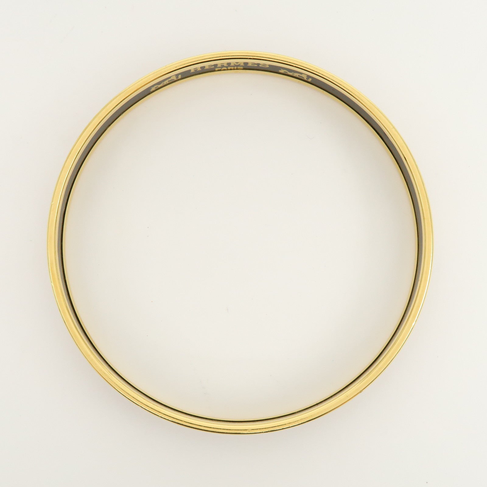 HERMES Email PM Bangle Gold Plated Bracelet Red