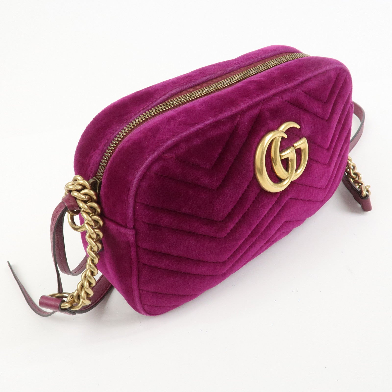 GUCCI GG Marmont Velvet Leather Shoulder Bag Crossbody Bag 447632