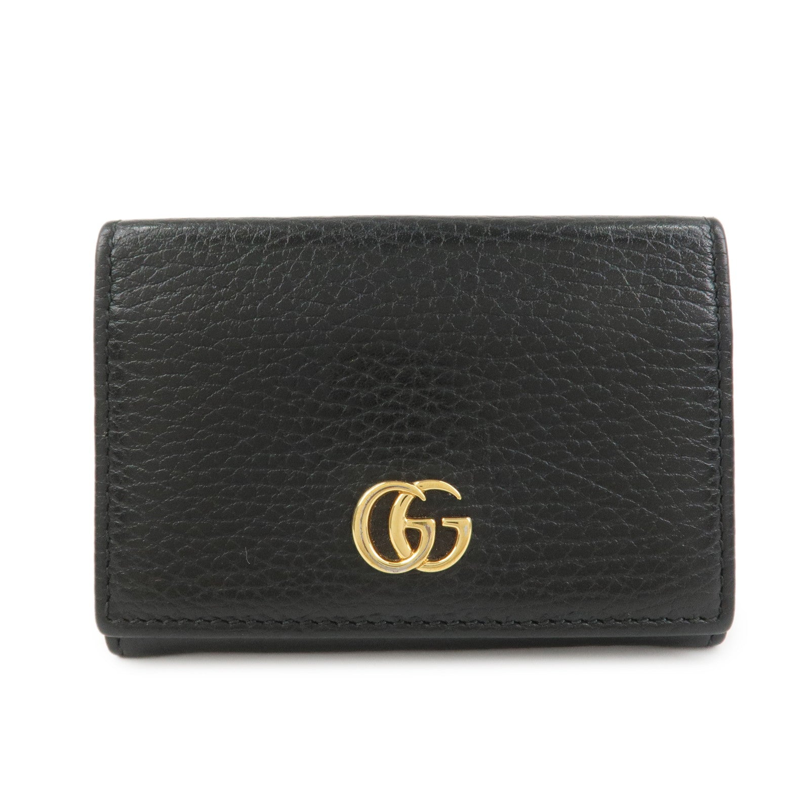 GUCCI GG Marmont Leather Card Case Card Holder Black 474748