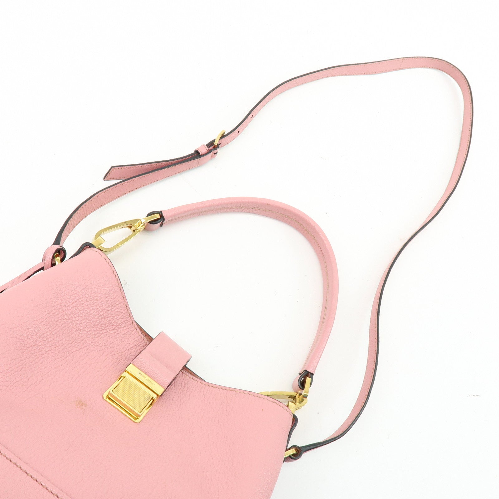 MIU MIU Madras Leather 2Way Bag Hand Bag Shoulder Bag Pink RR1951