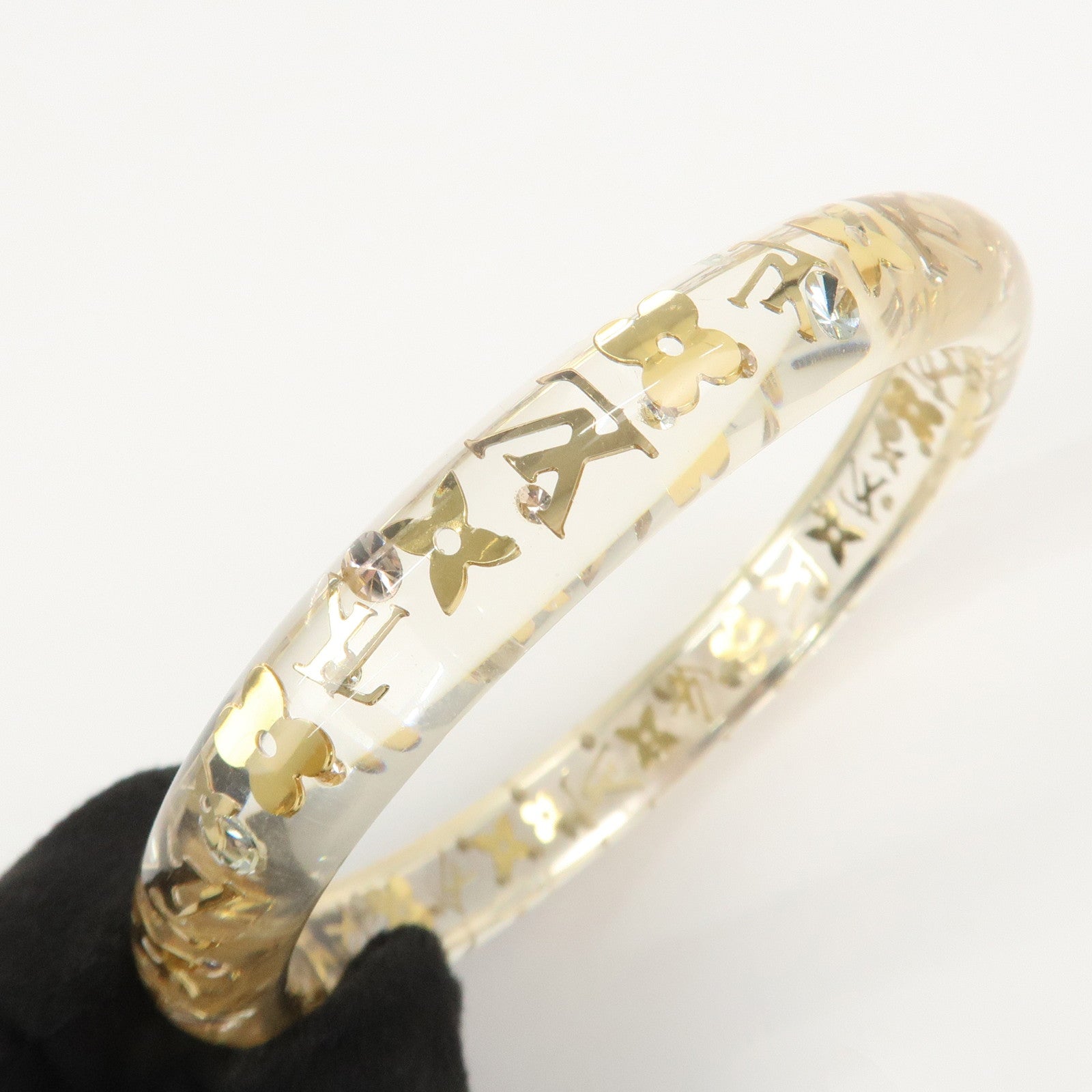 Louis Vuitton Bracelet Inclusion TPM Bangle Transparent Gold M65866