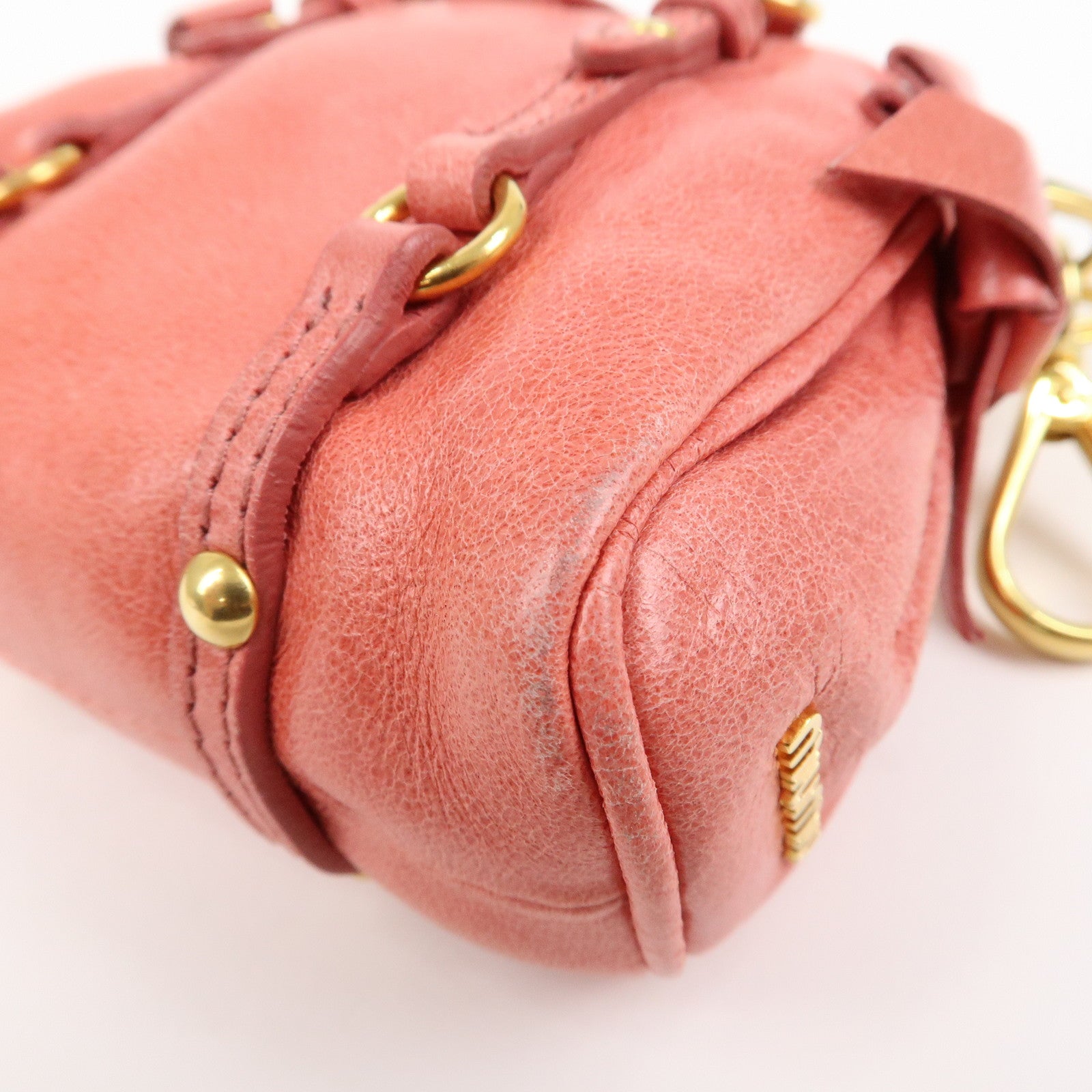 MIUMIU Leather Small Purse Bag Charm Key Charm Pink