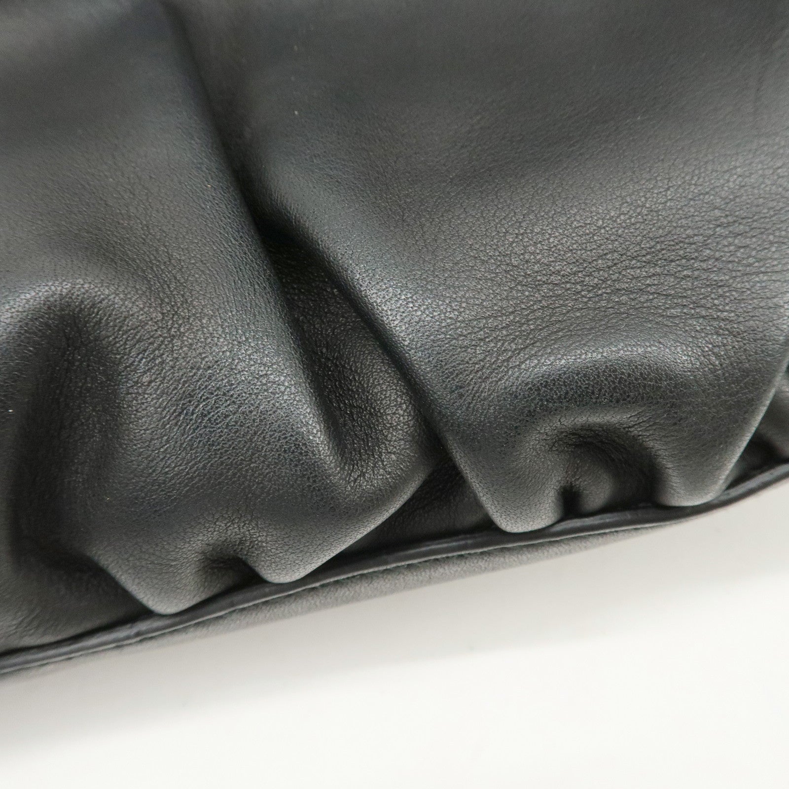 GUCCI Abbey Logo Leather Shoulder Bag Hand Bag Black 190525