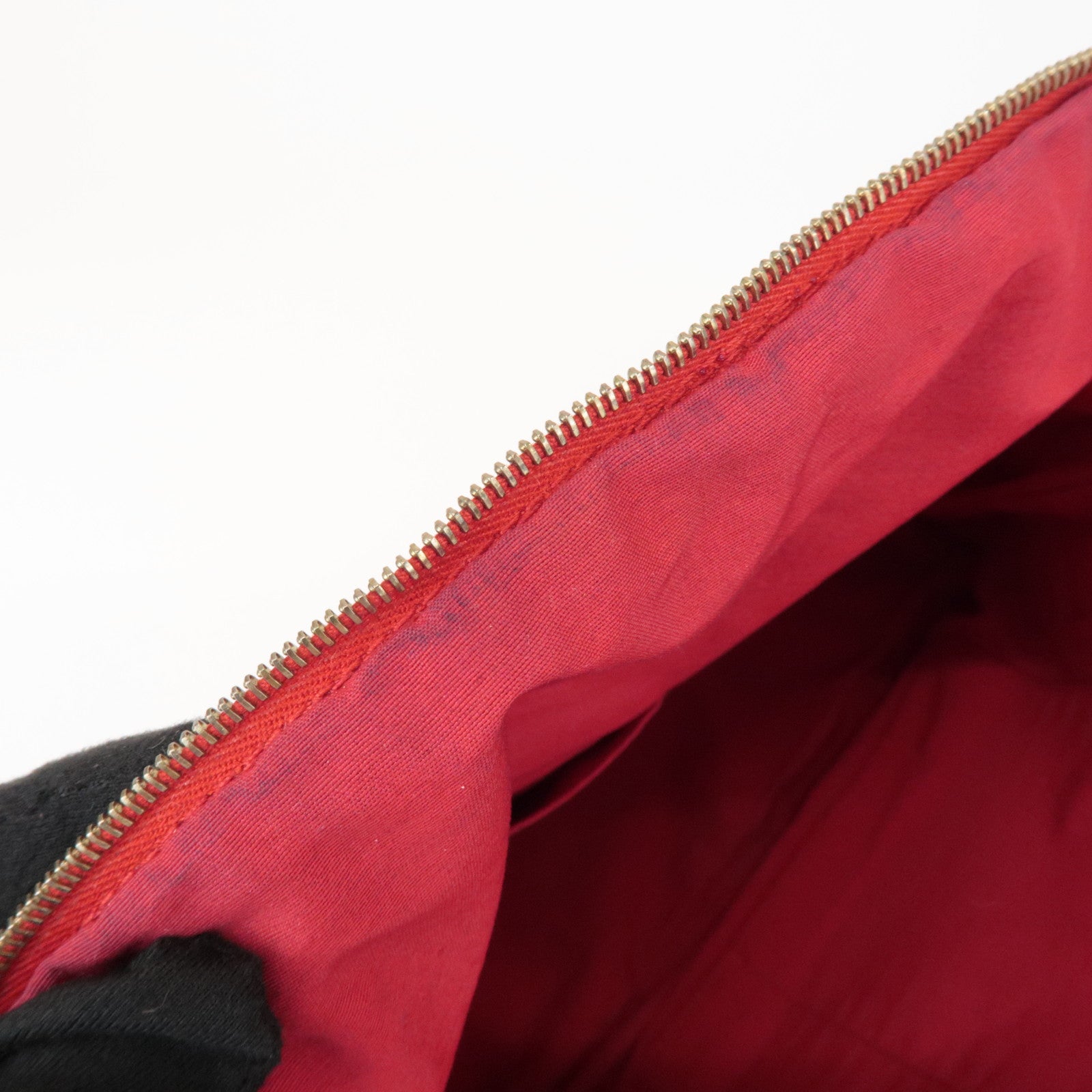 HERMES Bolide Toille H Leather Pouch GM Cosmetic Pouch Red