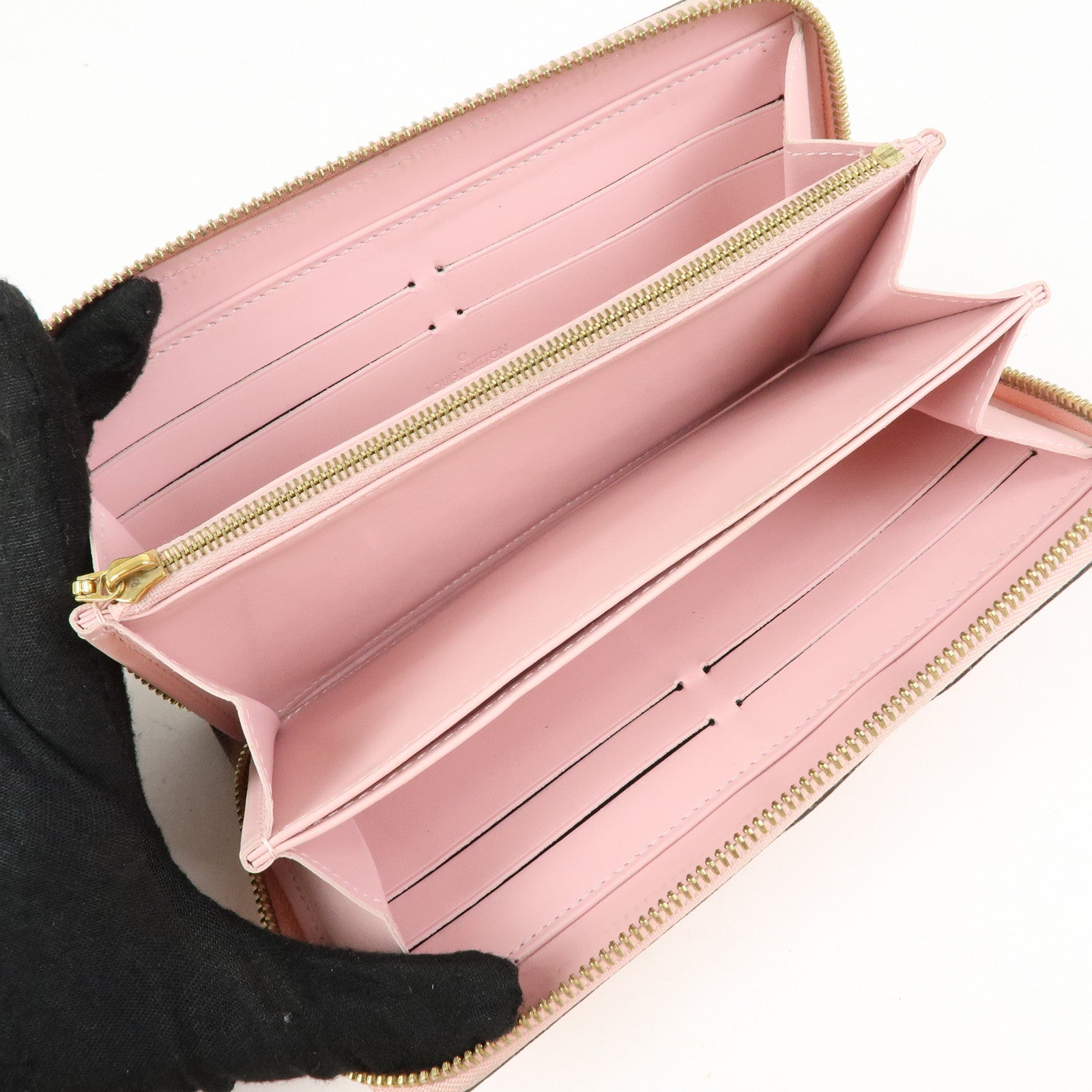 Louis Vuitton Monogram Vernis Zippy Wallet Rose Ballerine M61226