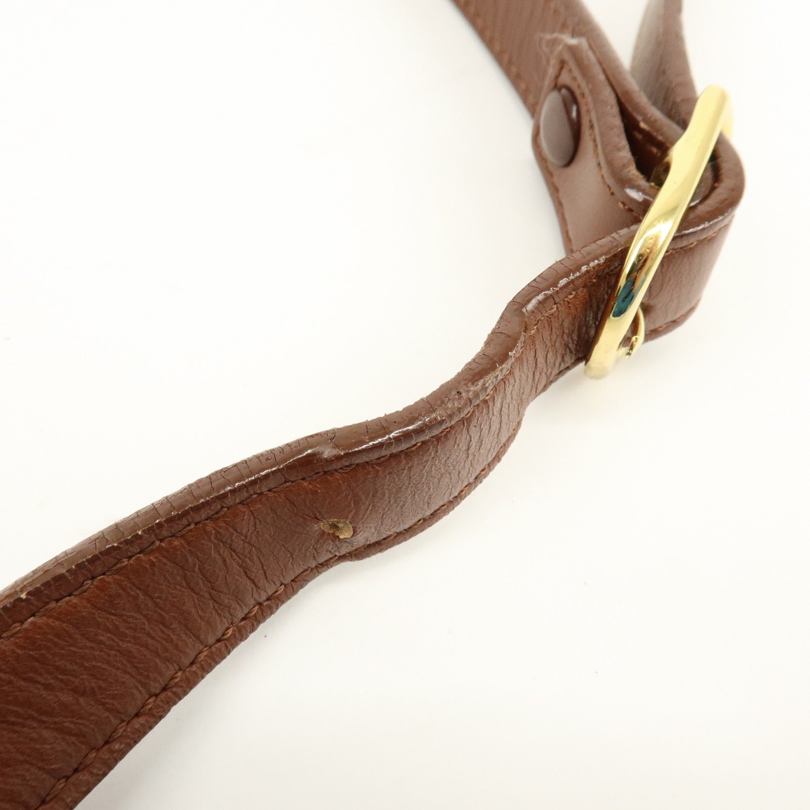 BURBERRY Logo Leather Shoulder Bag Crossbody Bag Brown