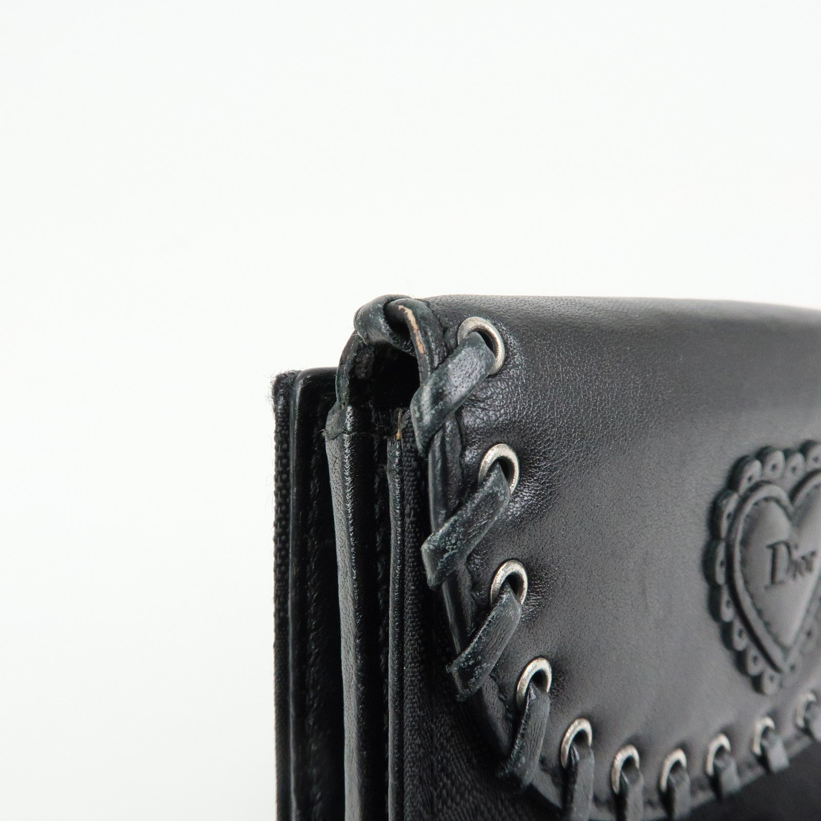 Christian Dior Trotter Ethnic Line Heart Bi-fold Compact Wallet