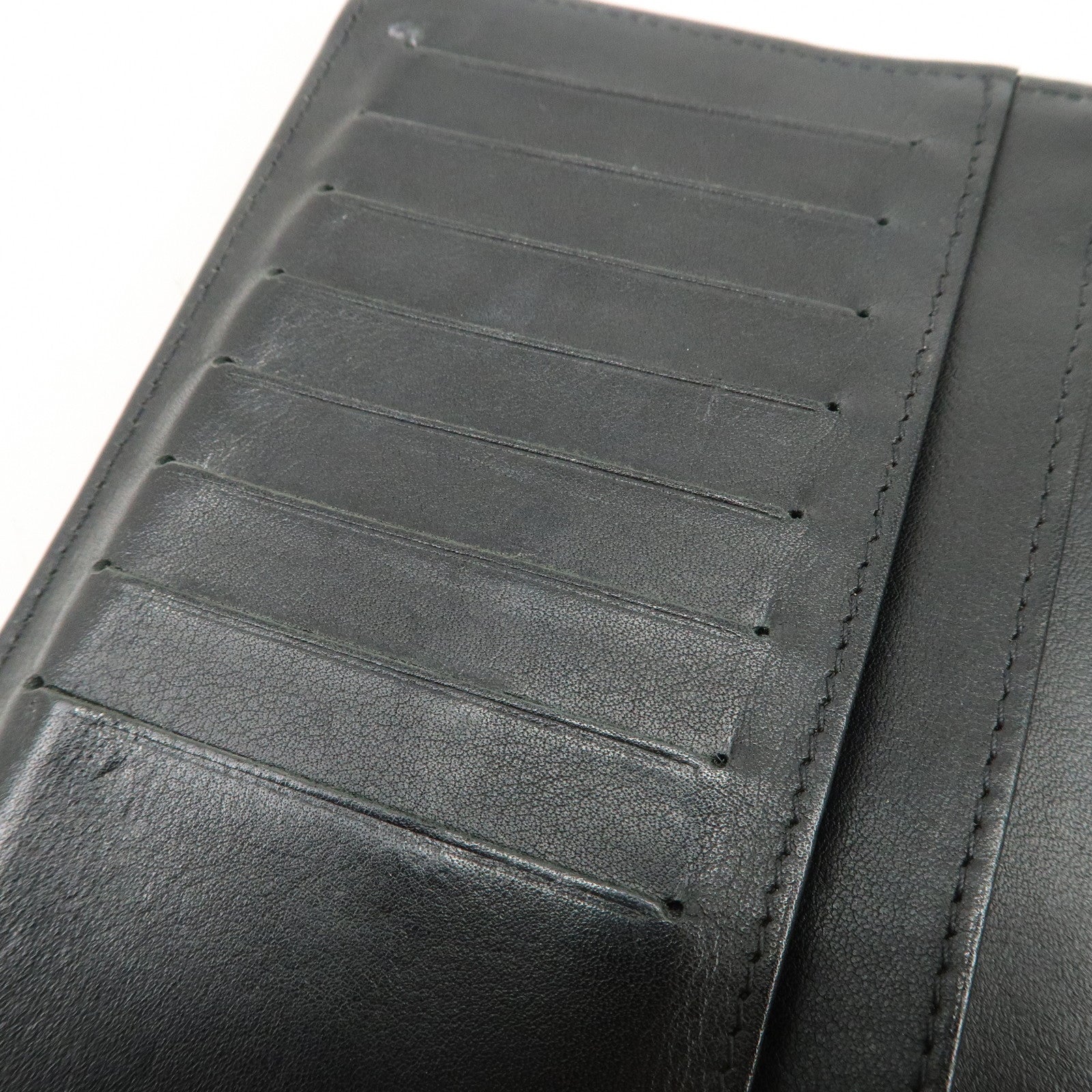 CHANEL Seburga COCO Mark Caviarskin Bi-fold Long Wallet Black