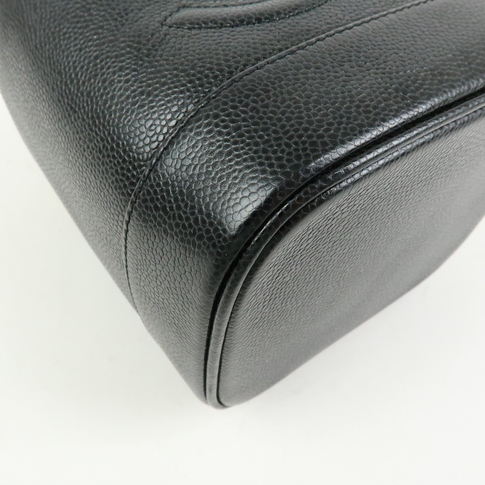 CHANEL COCO Mark Caviarskin Vanity Bag Hand Bag Black A01998