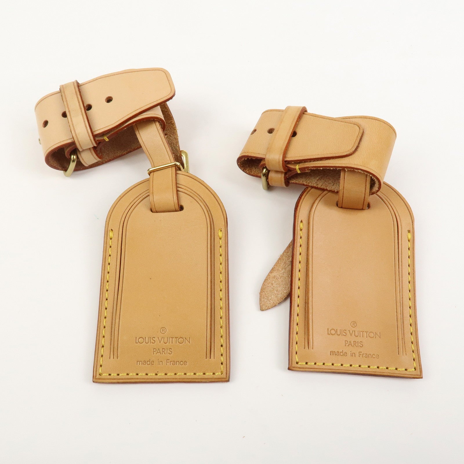 Louis Vuitton Set of 10 Leather Name Tag & Poignet Natural