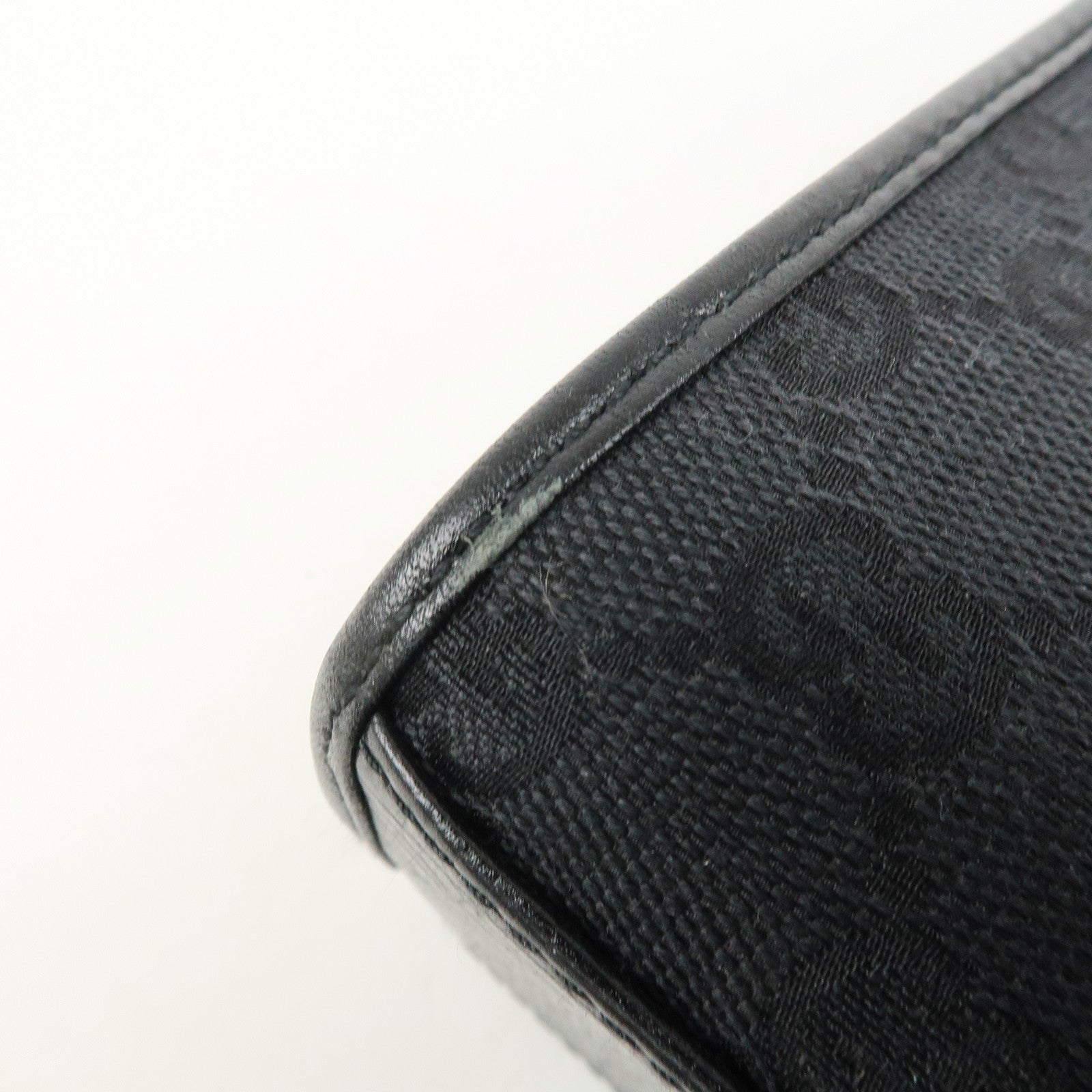 GUCCI Jackie GG Canvas Leather Shoulder Bag Hand Bag Black 01721 Used