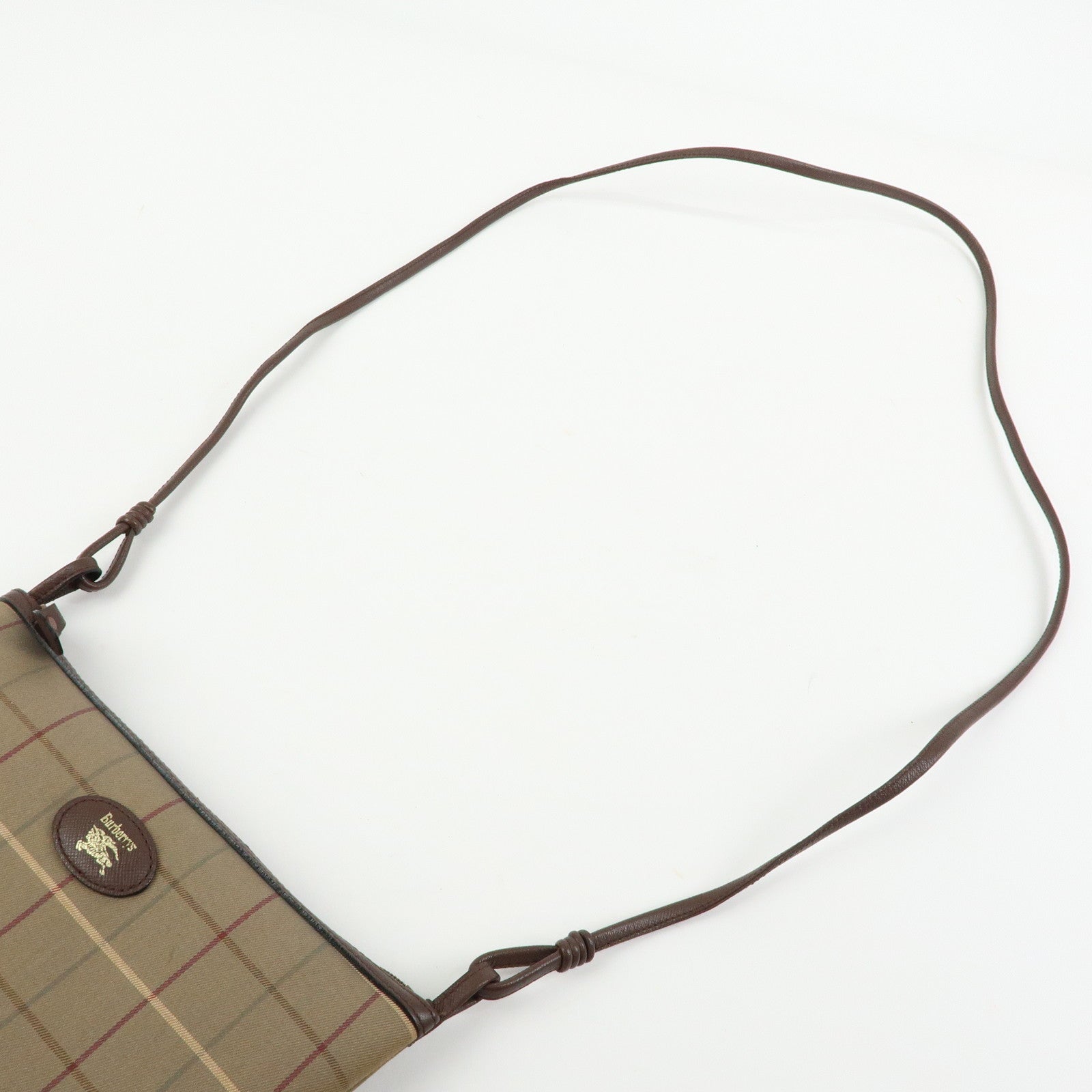 BURBERRY Canvas Leather Shoulder Bag Crossbody Bag Beige Brown