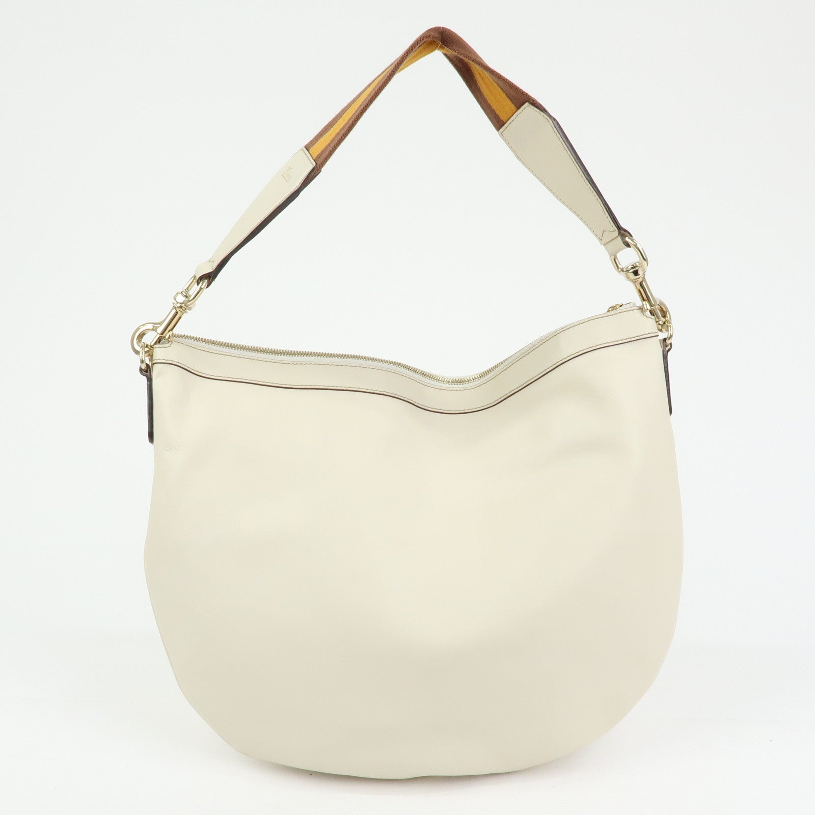 GUCCI Sherry Leather Shoulder Bag Hand Bag Ivory 154401