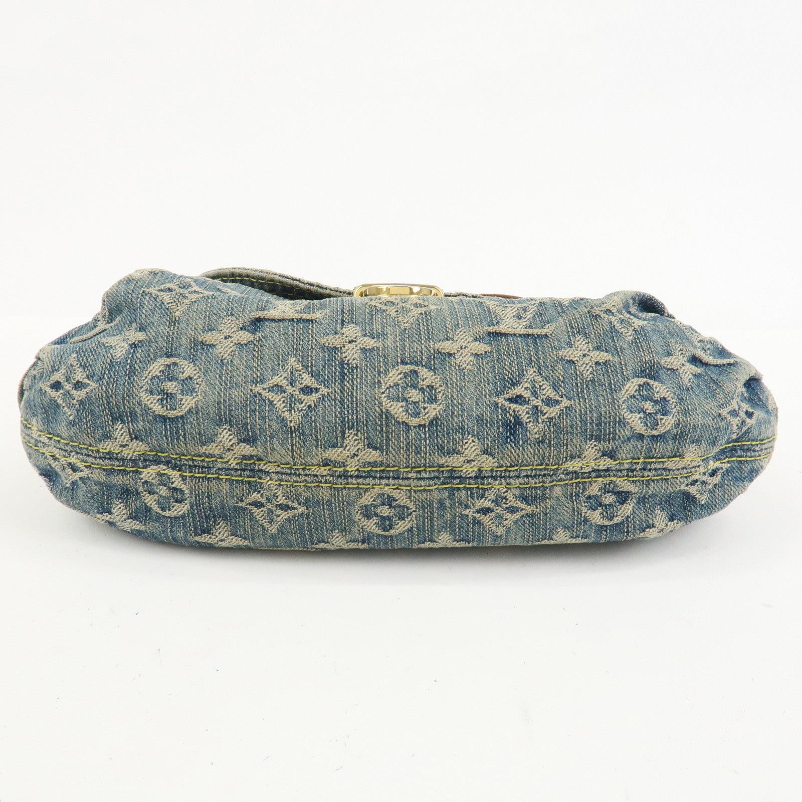 Louis Vuitton Monogram Denim Mini Pleaty Shoulder Bag Blue M95050