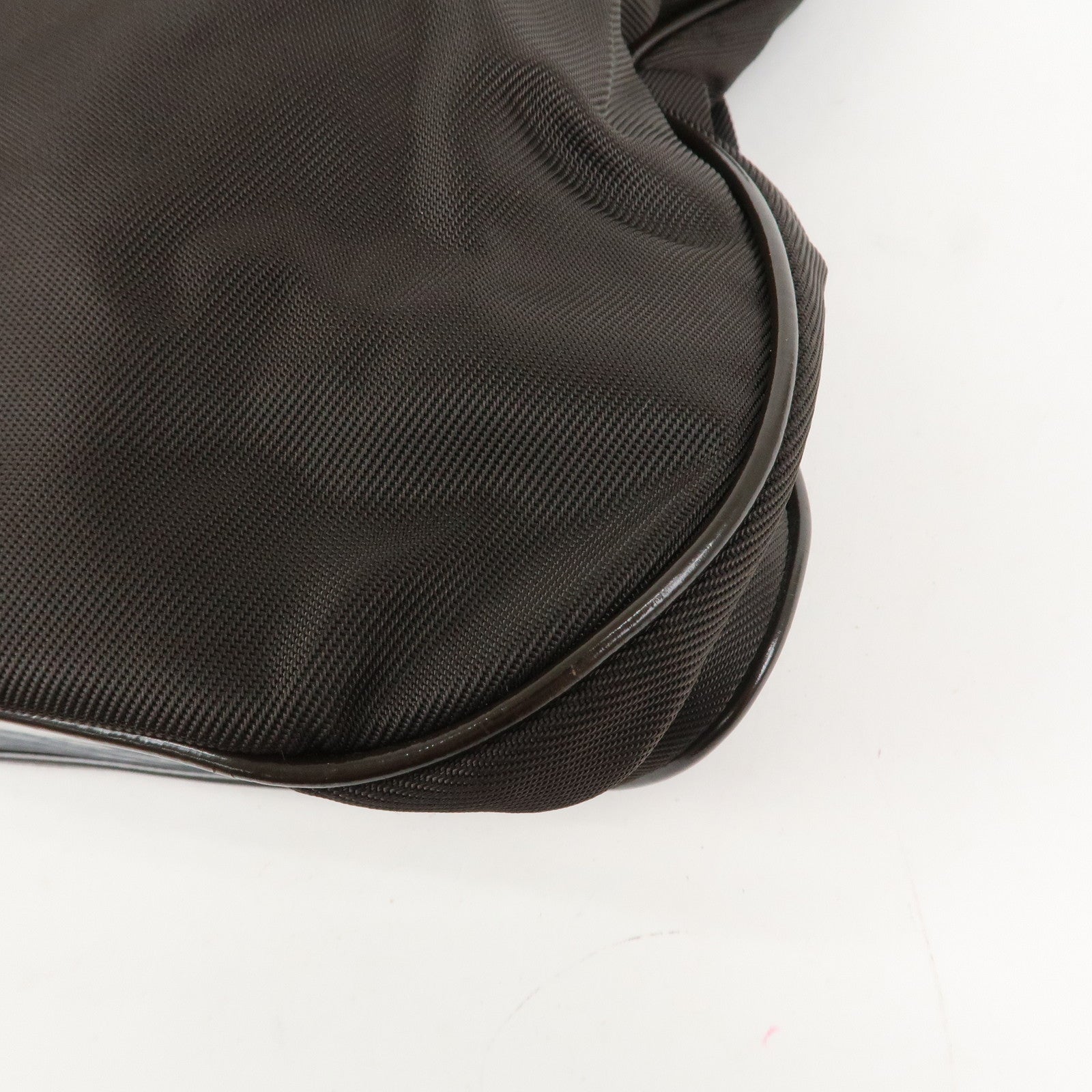 GUCCI Bamboo Nylon Leather 2Way Shoulder Bag Dark Brown 001.3444