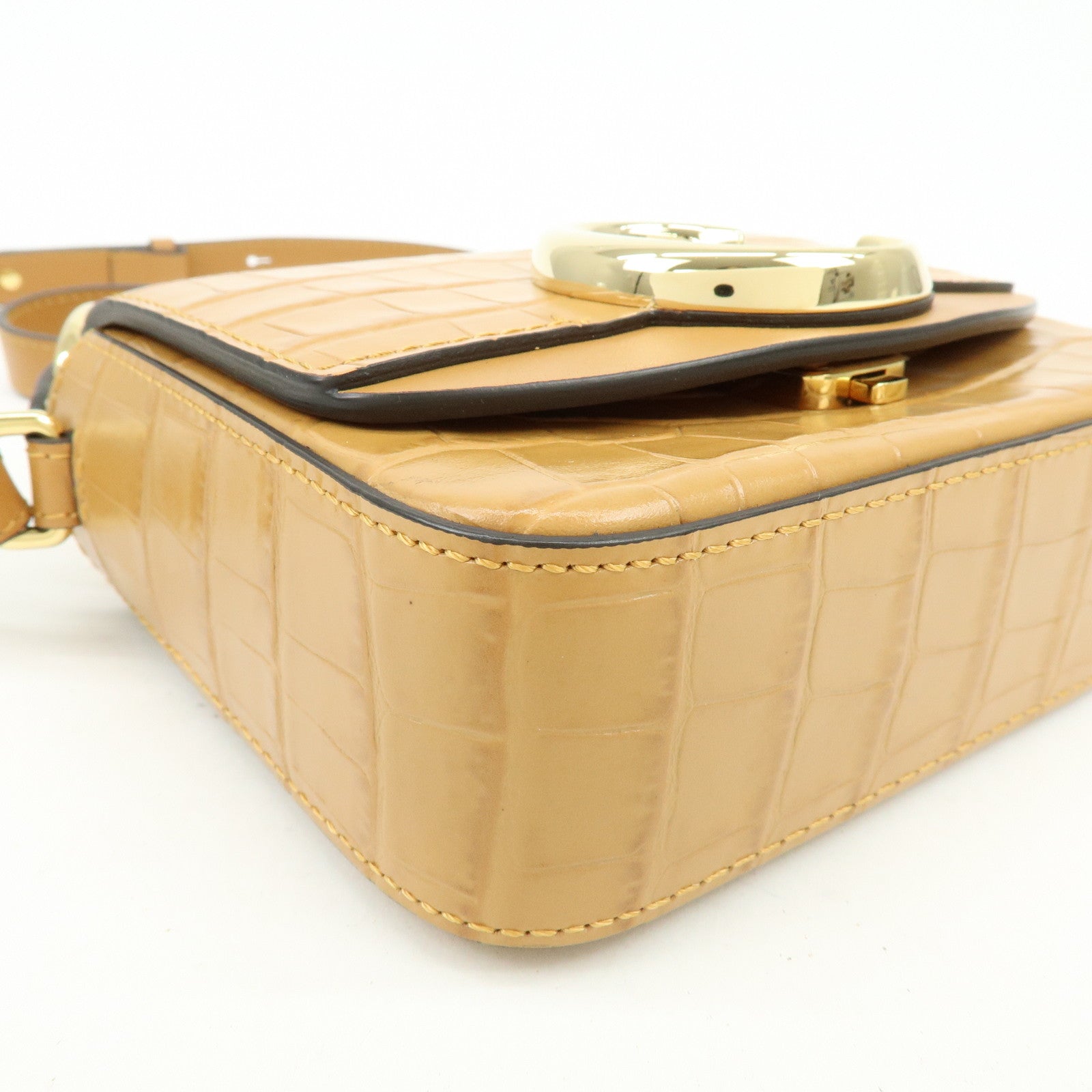 Chloe See By Chloe Embosssed Leather 2Way Bag Shoulder Bag Brown