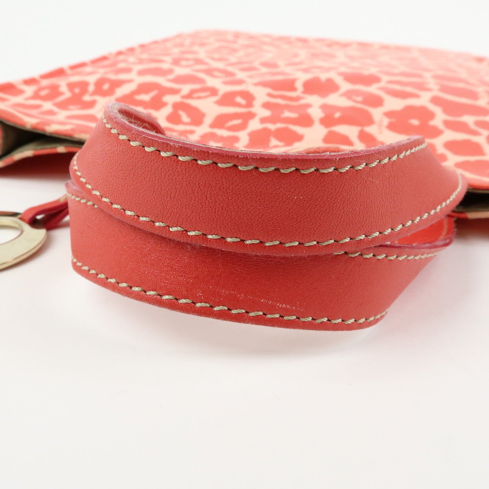 FENDI Canvas Leather Tote Bag Hand Bag Leopard Pink 8BH173