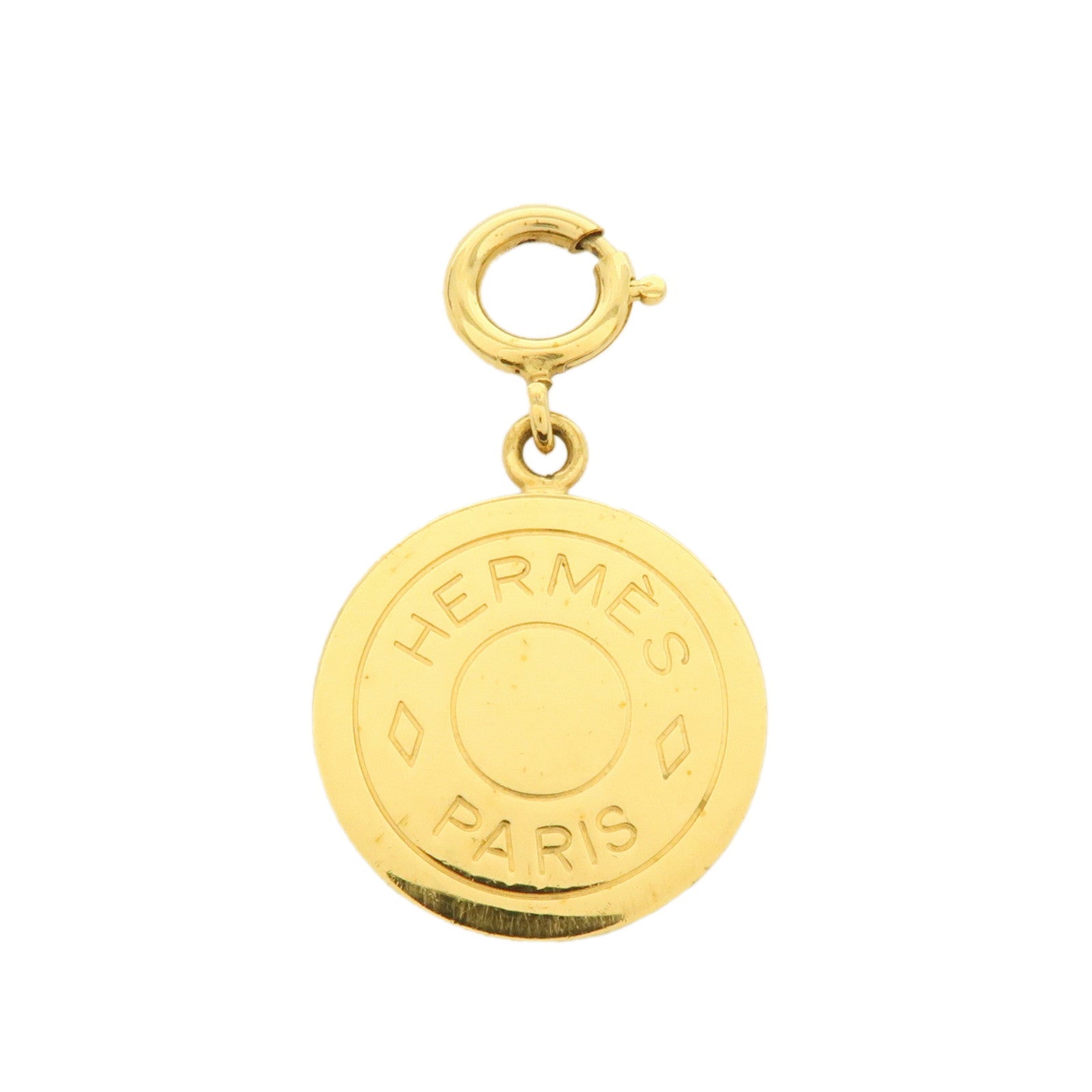 HERMES Sellerie Metal Bag Charm Key Charm Gold