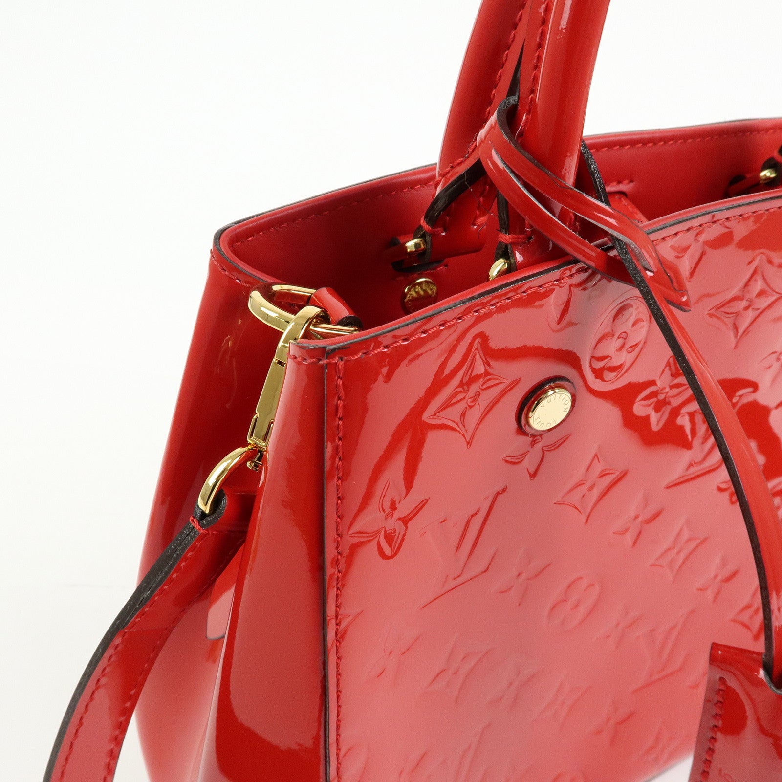 Louis Vuitton Monogram Vernis Montaigne BB 2Way Bag Cerise M50170