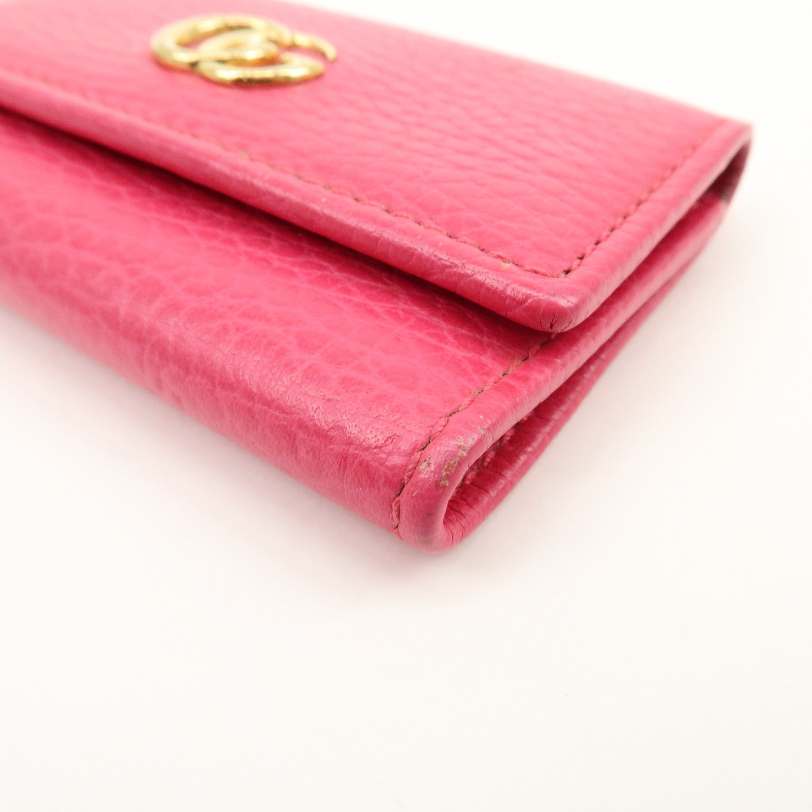GUCCI GG Marmont Leather 6 Rings Key Case Key Holder Pink 456118