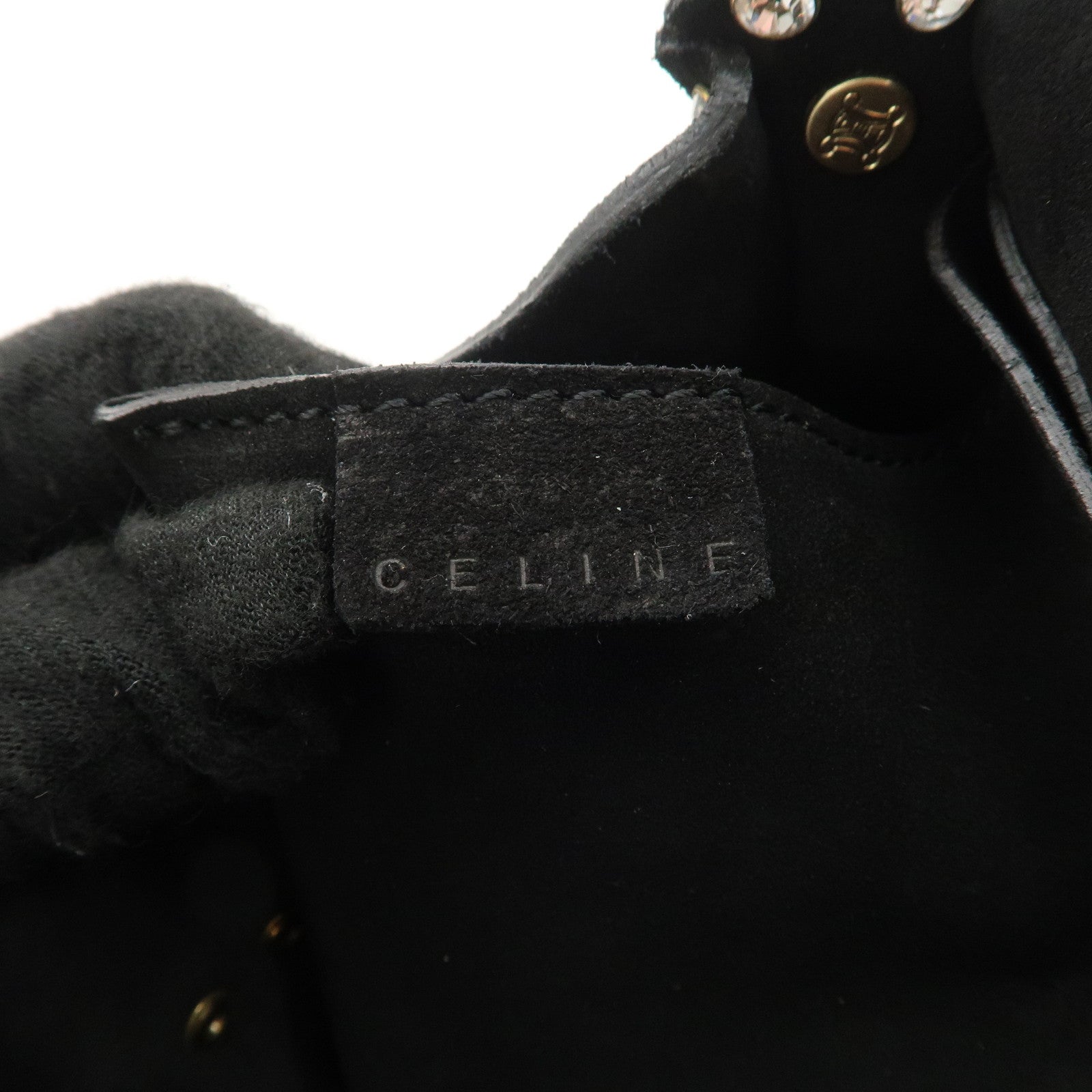 CELINE Paulbot Suede Shoulder Bag Hand Bag Black Used