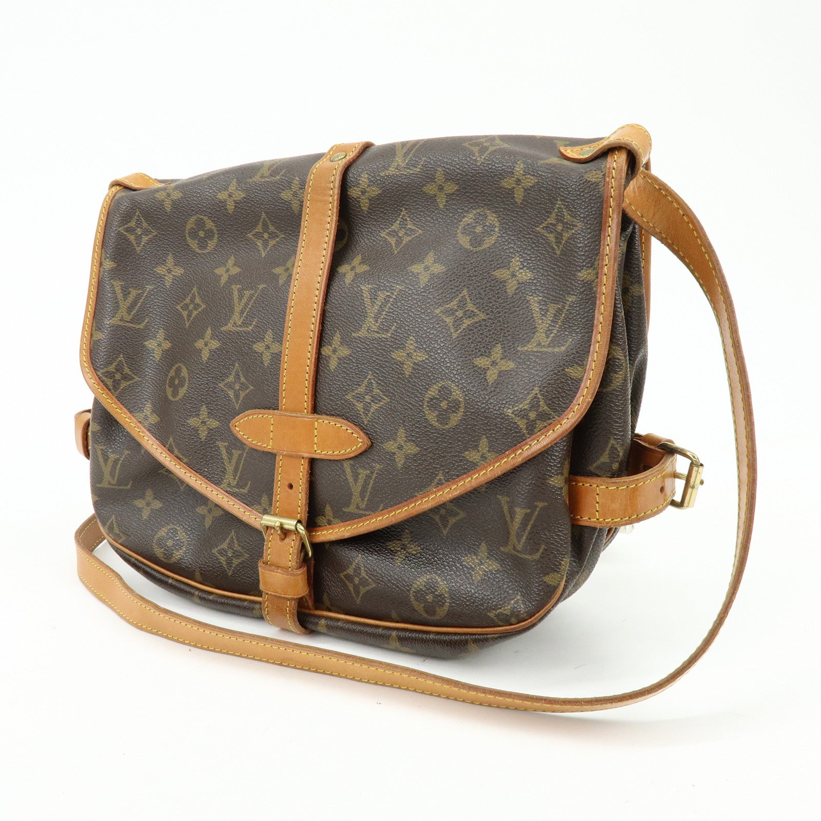 Louis Vuitton Monogram Saumur 30 Canvas Shoulder Bag Brown M42256