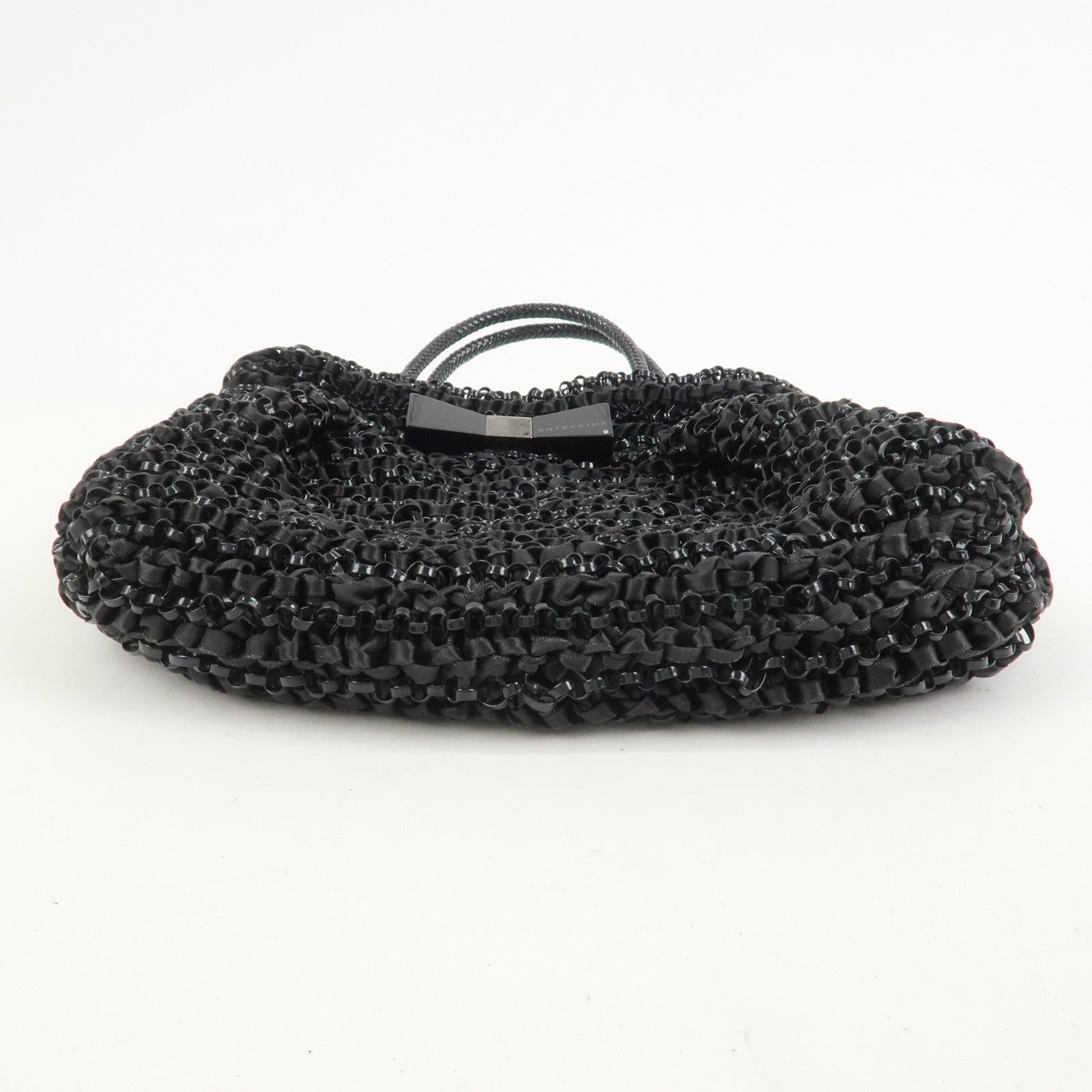 ANTEPRIMA Wire Bag PVC 2Way Bag Hand Bag Shoulder Bag Ribbon Black
