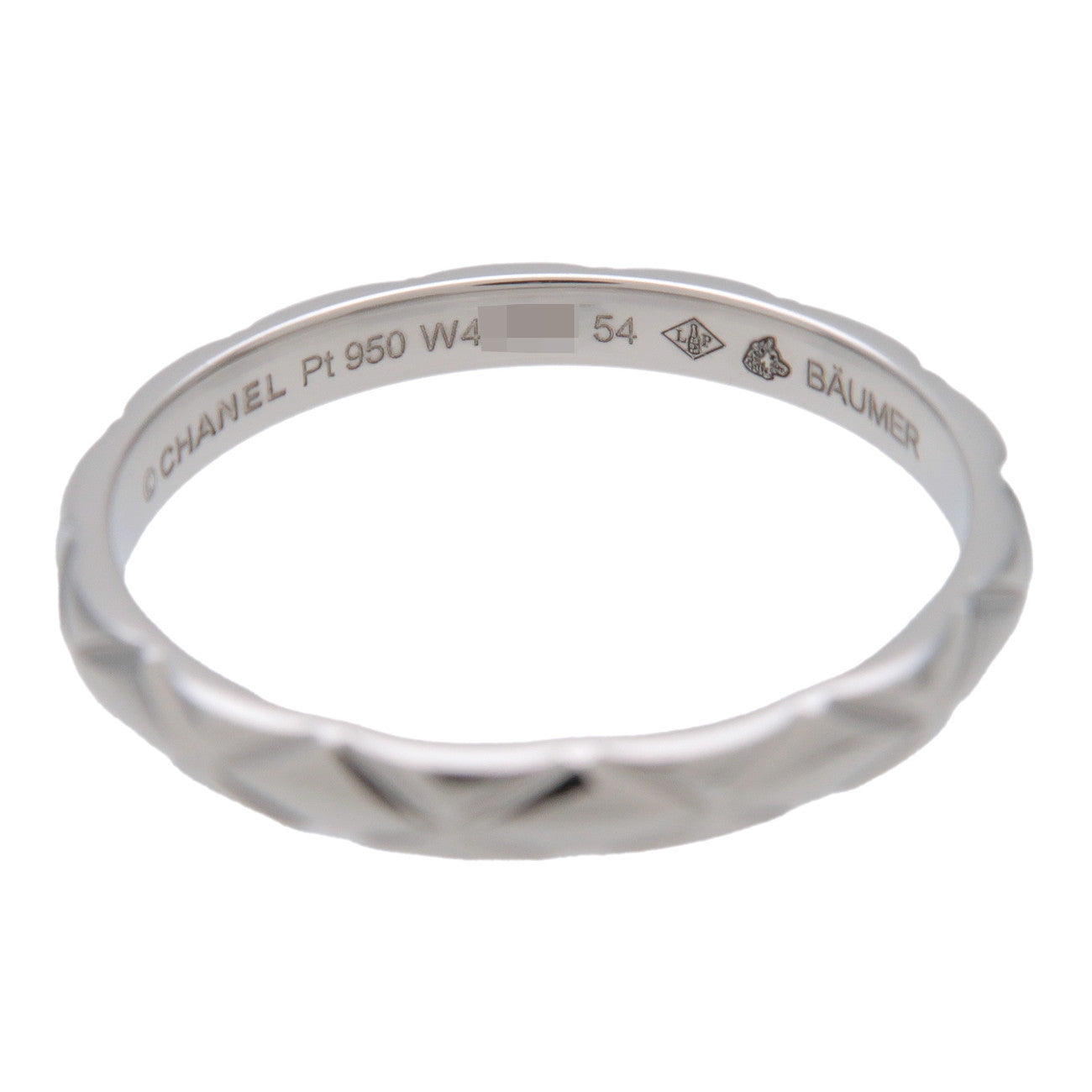 CHANEL Matelasse Ring PT950 Platinum US6.5 EU54 HK15 J2820