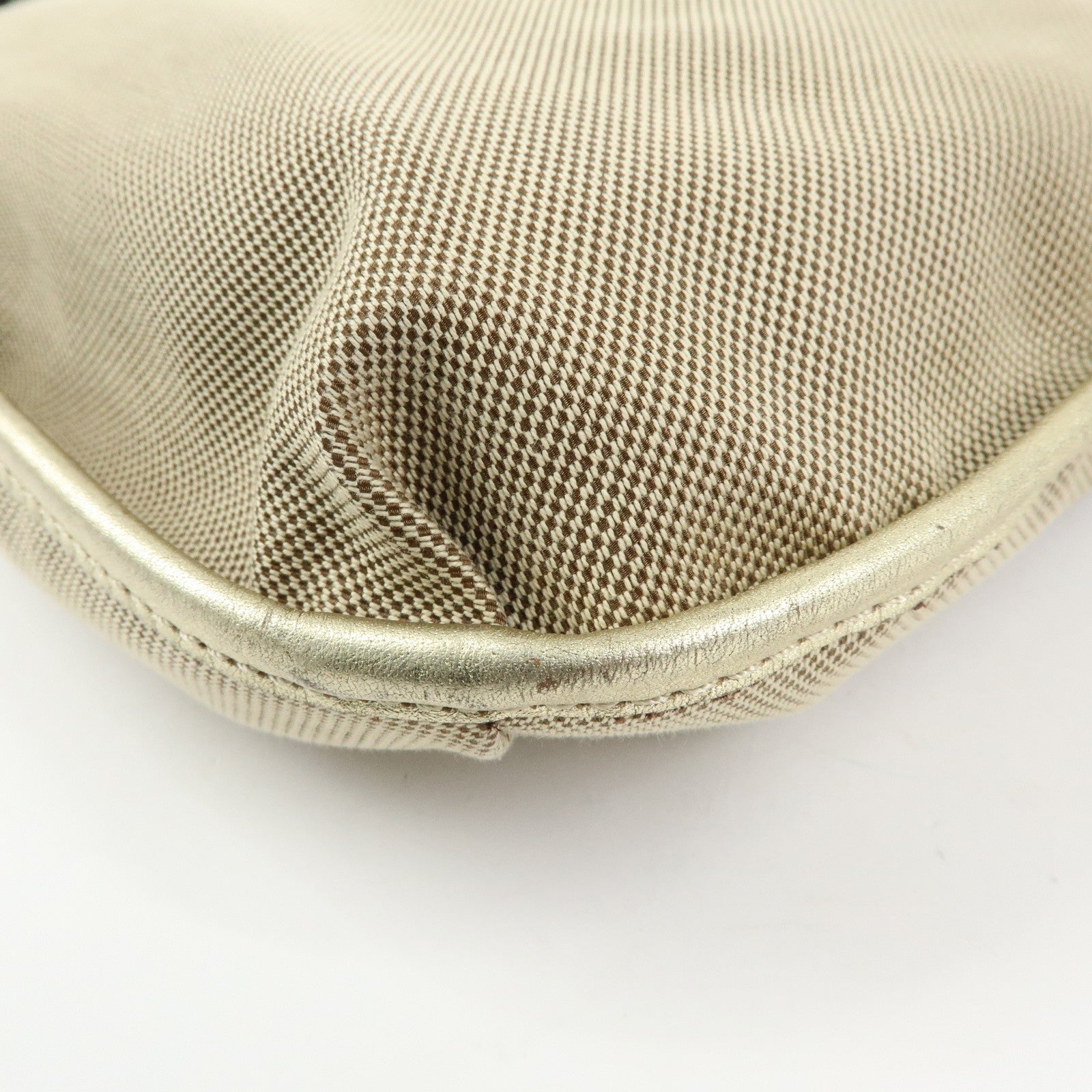Chloe Harley Canvas Leather Shoulder Bag Crossbody Bag Beige Gold