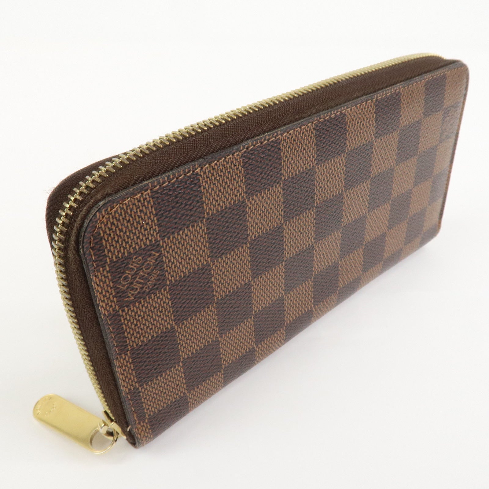 Louis Vuitton Damier Canvas Zippy Wallet Old Style Brown N60015