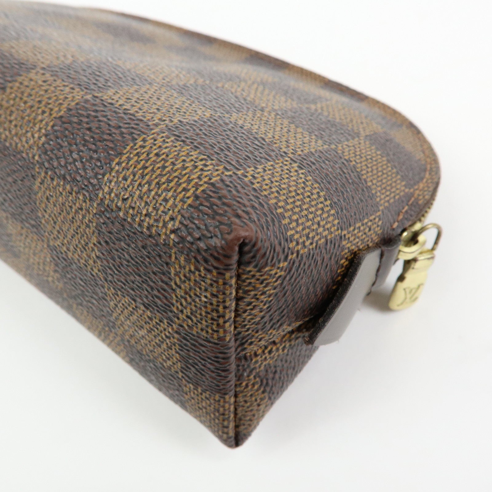 Louis Vuitton Damier Ebene Pochette Cosmetic PM Pouch Brown N47516