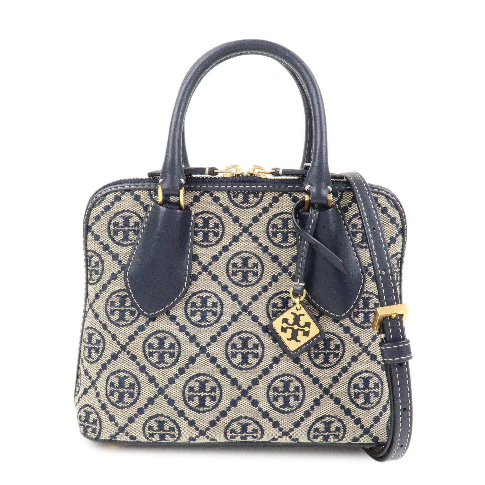 TORY BURCH Mini Swing Bag 2Way Bag Hand Shoulder Bag Navy Beige