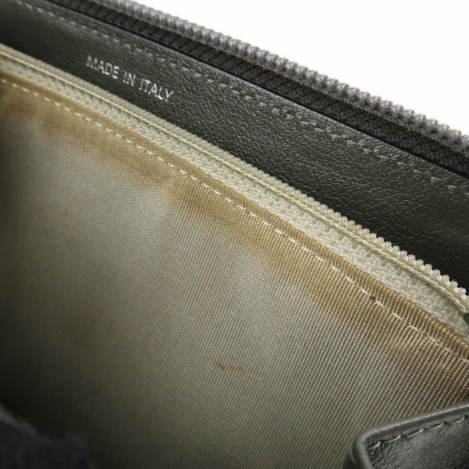 CHANEL COCO Mark Caviarskin Round Zippy Long Wallet Gray