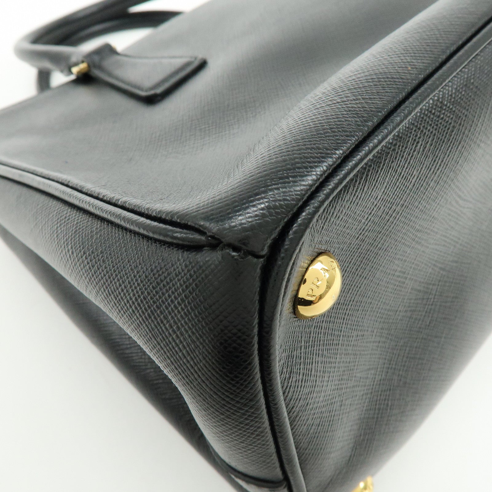 PRADA Traingle Logo Galleria Saffiano Leather 2Way Hand Bag 1BA863