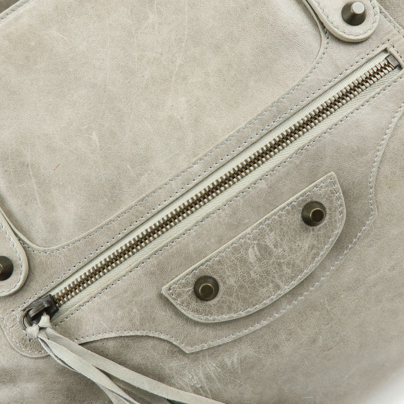 BALENCIAGA The Shopping Leather Tote Bag Shoulder Bag Gray