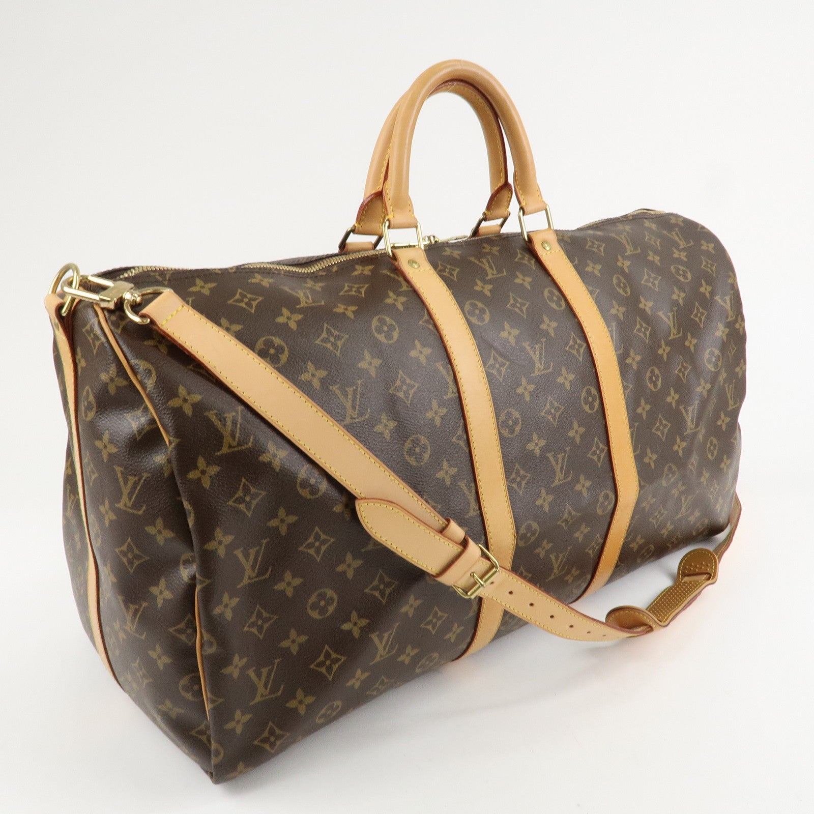 Louis Vuitton Monogram Keep All Bandouliere 55 Bag Brown M41414 Used