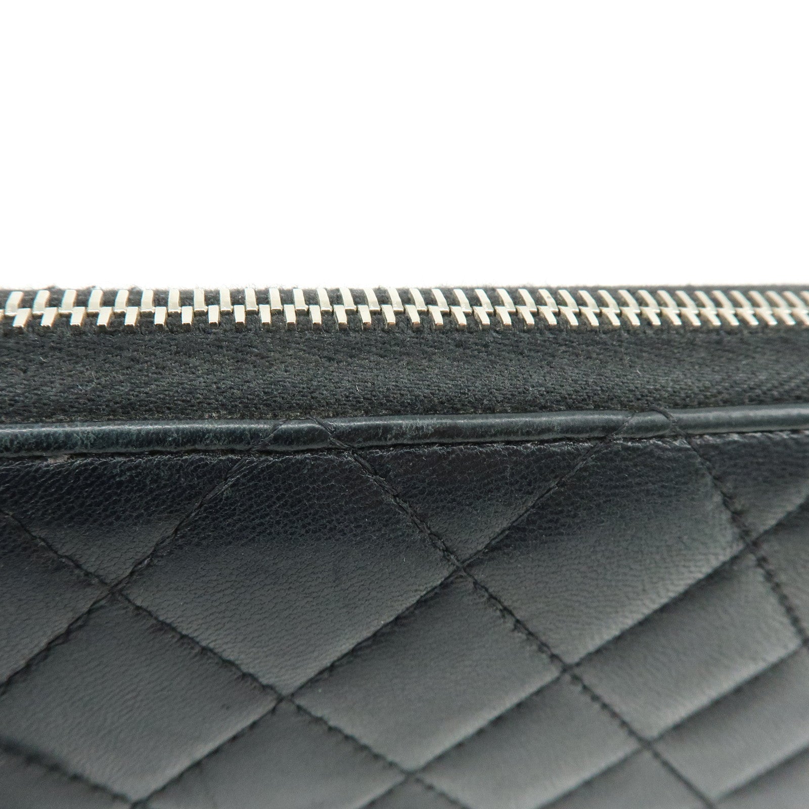 CHANEL Matelasse COCO Mark Round Zippy Long Wallet Black A50097