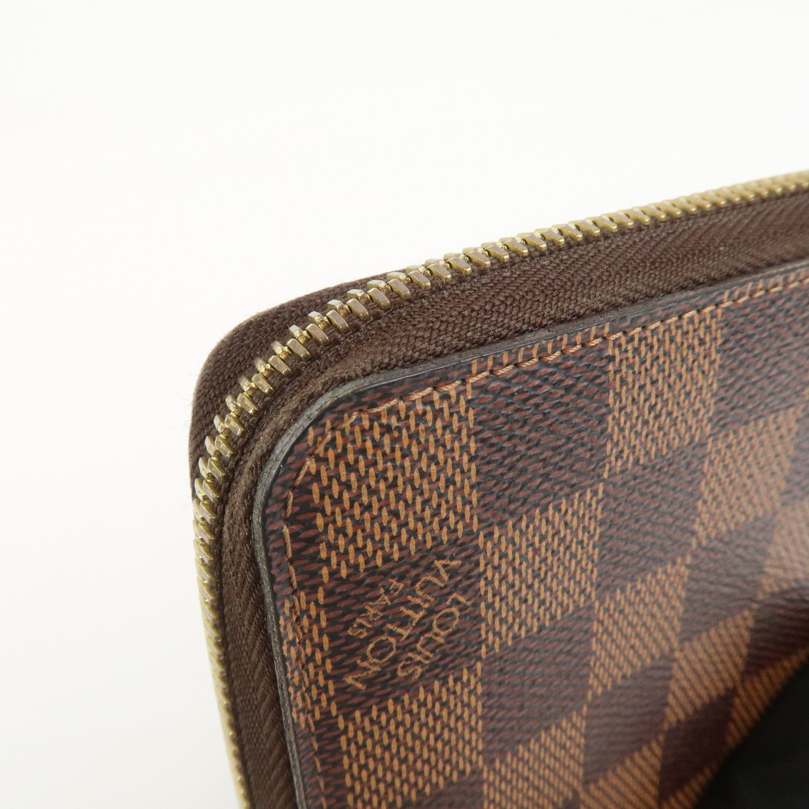 Louis Vuitton Damier Canvas Zippy Wallet Old Style Brown N60015