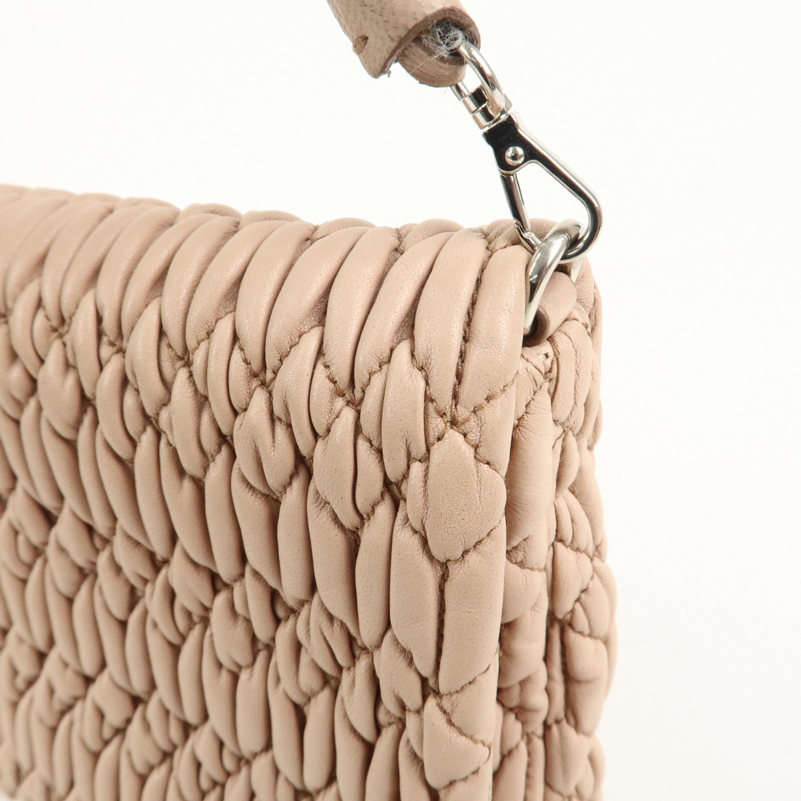 MIU MIU Matelasse Leather 2Way Bag Shoulder Bag Pink RP0169