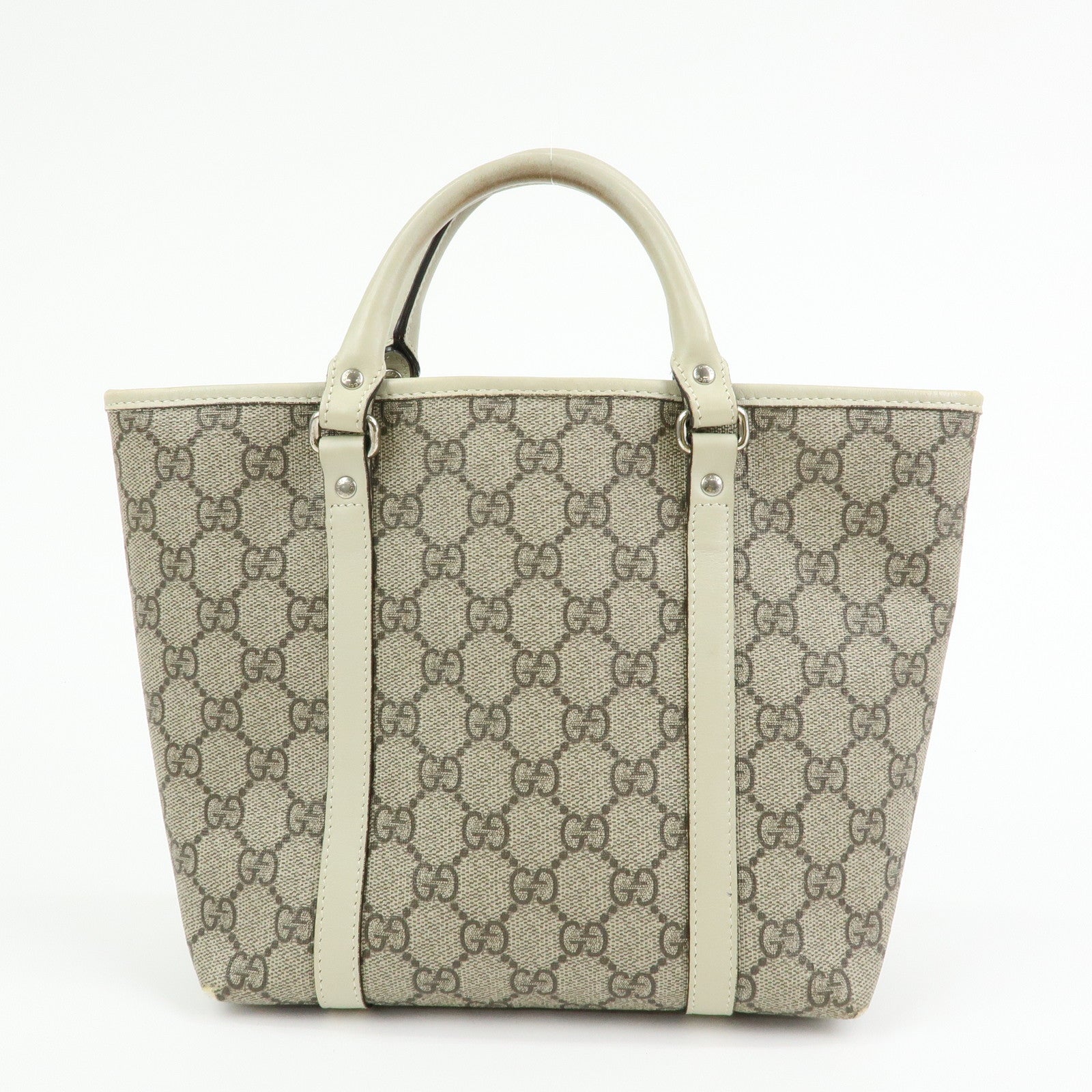 GUCCI GG Supreme Leather Tote Bag Hand Bag Beige 297557