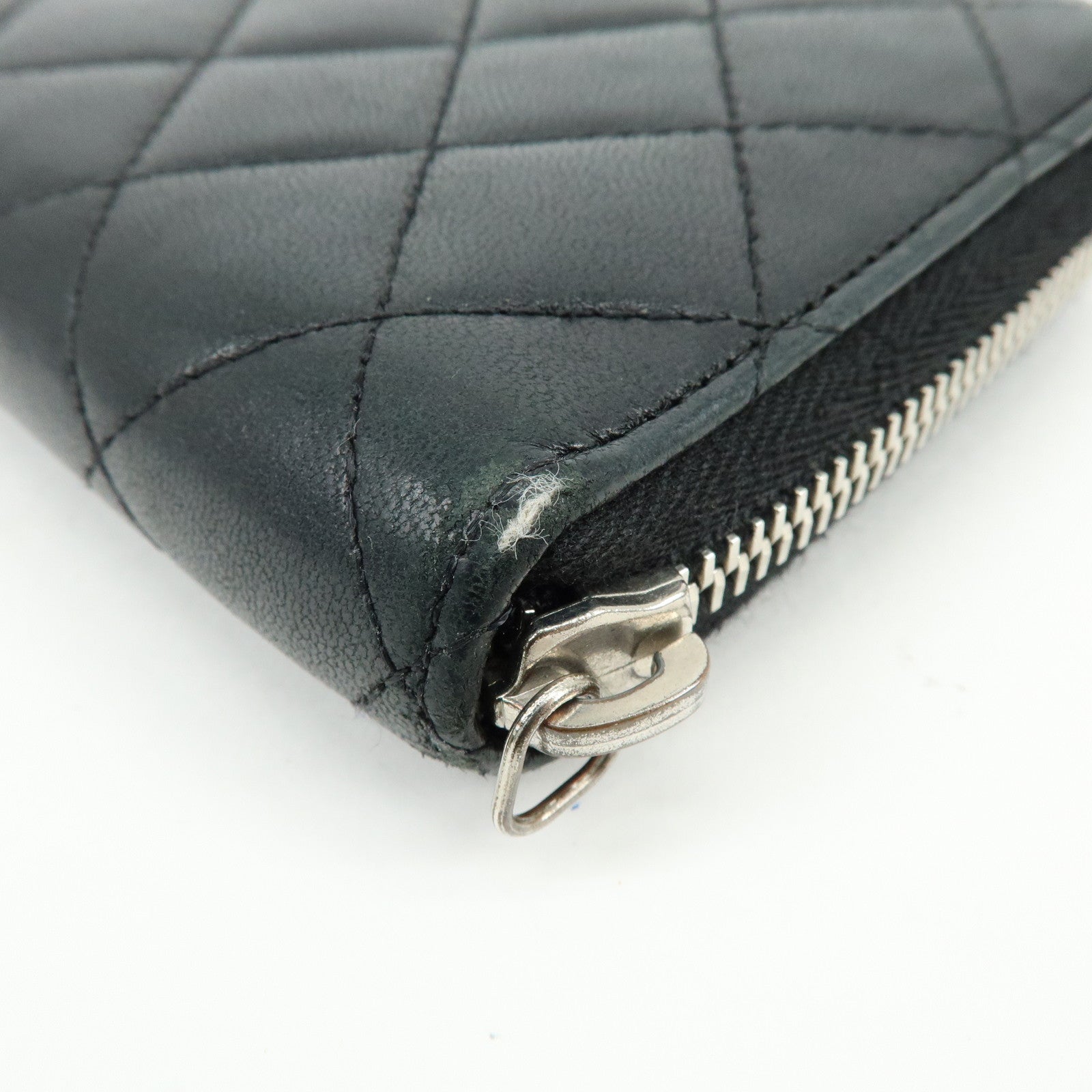CHANEL Matelasse COCO Mark Round Zippy Long Wallet Black A50097
