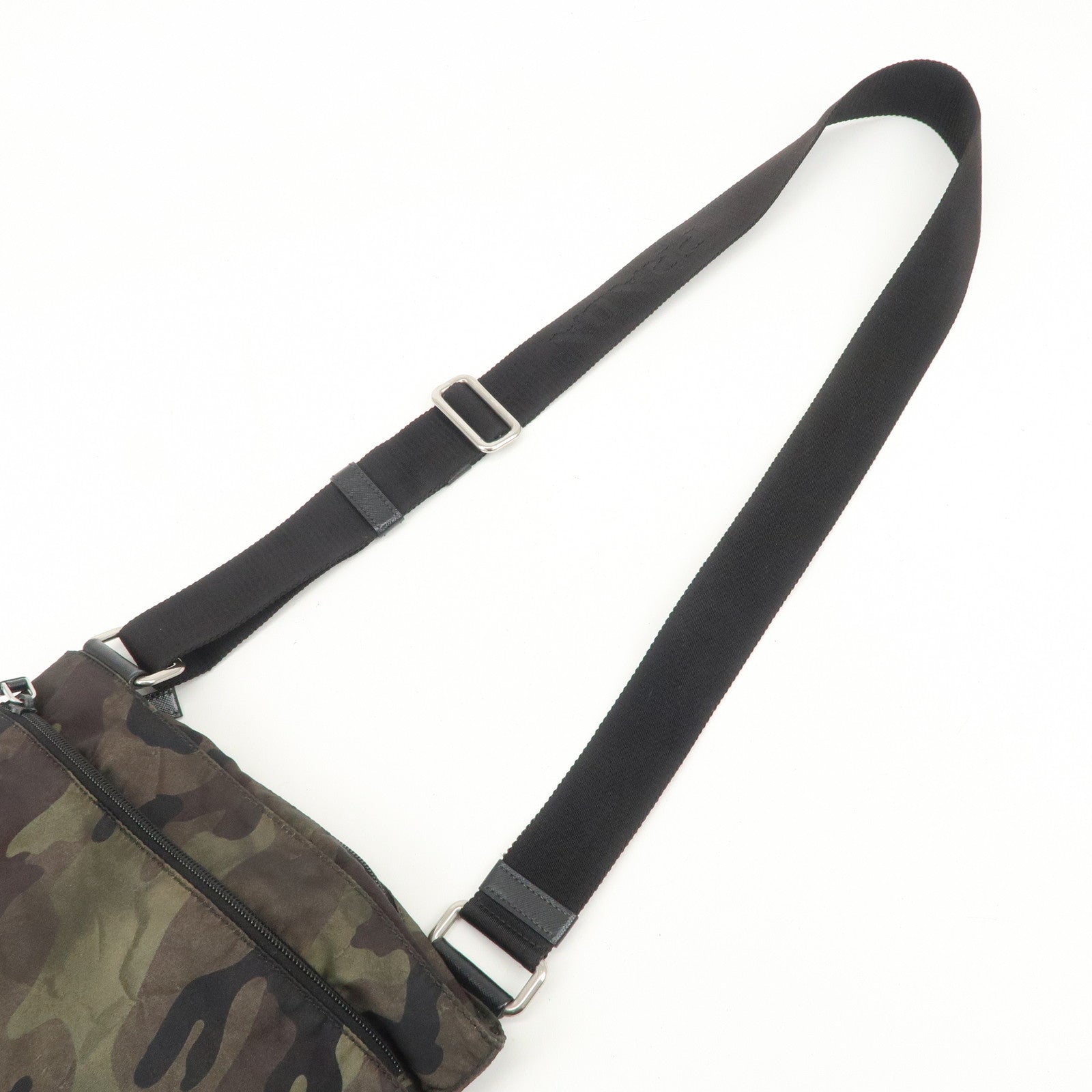 PRADA Triangle Logo Nylon Shoulder Bag Crossbody Bag Green VA0886