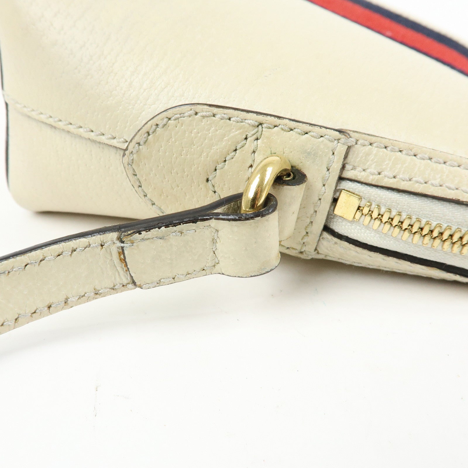 GUCCI Sherry Leather Shoulder Bag Crossbody Bag White 499621